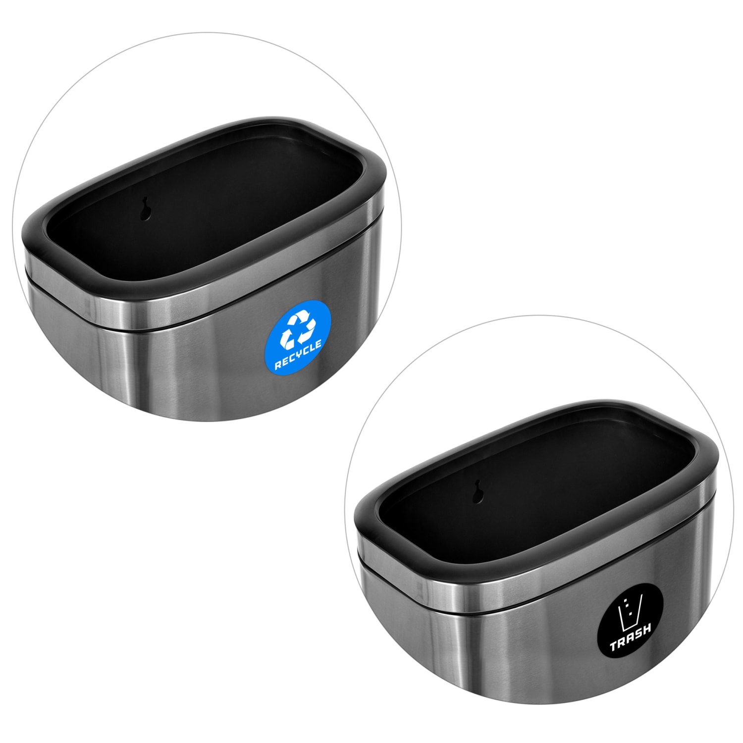 Alpine Industries Recycle Trash Stations, 10.5 Gallons, Silver, Pack Of 2 Stations - Image 5