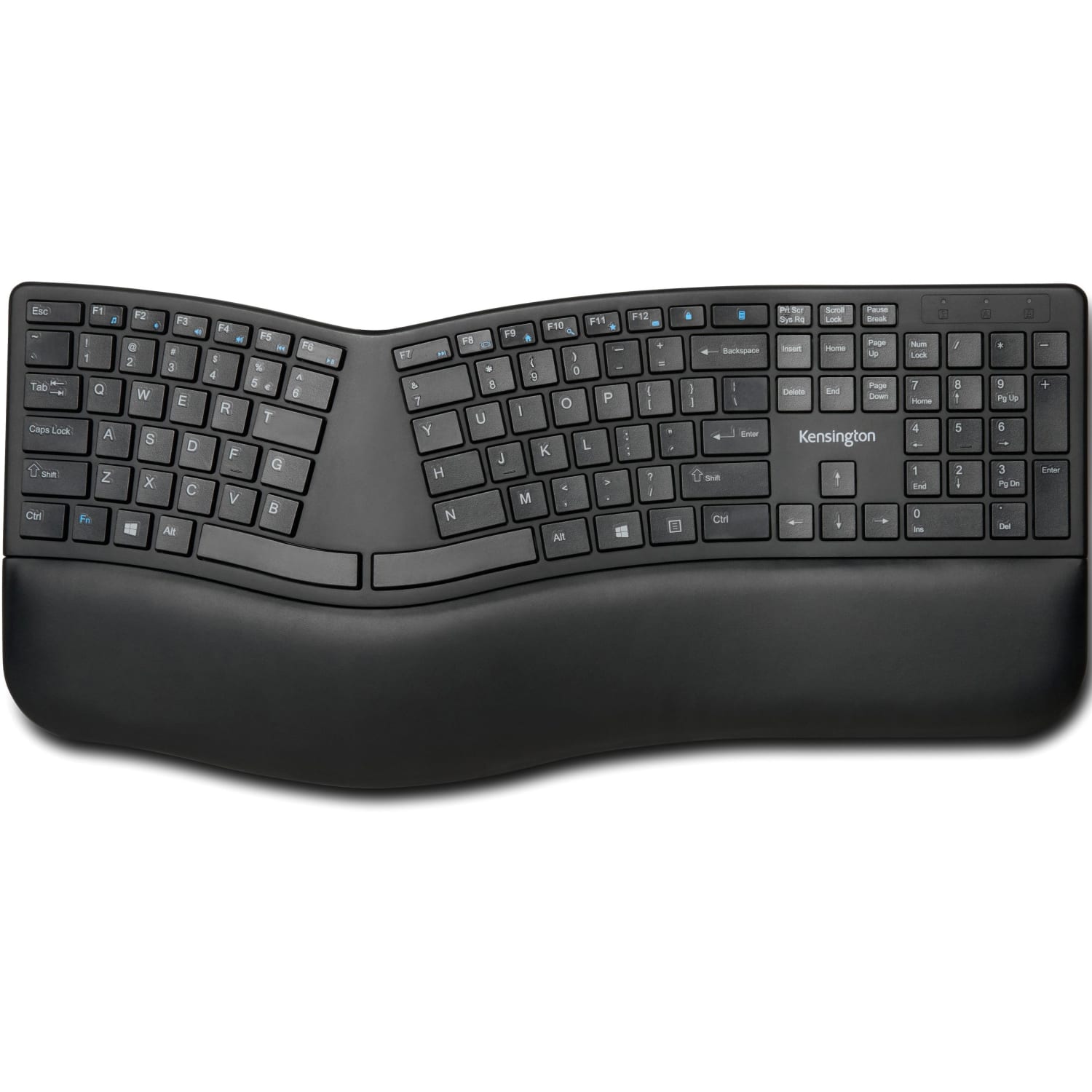 Kensington Pro Fit Ergo Wireless Keyboard-Black - Wireless Connectivity - Bluetooth/RF - 2.40 GHz - USB Interface - Black - Image 3