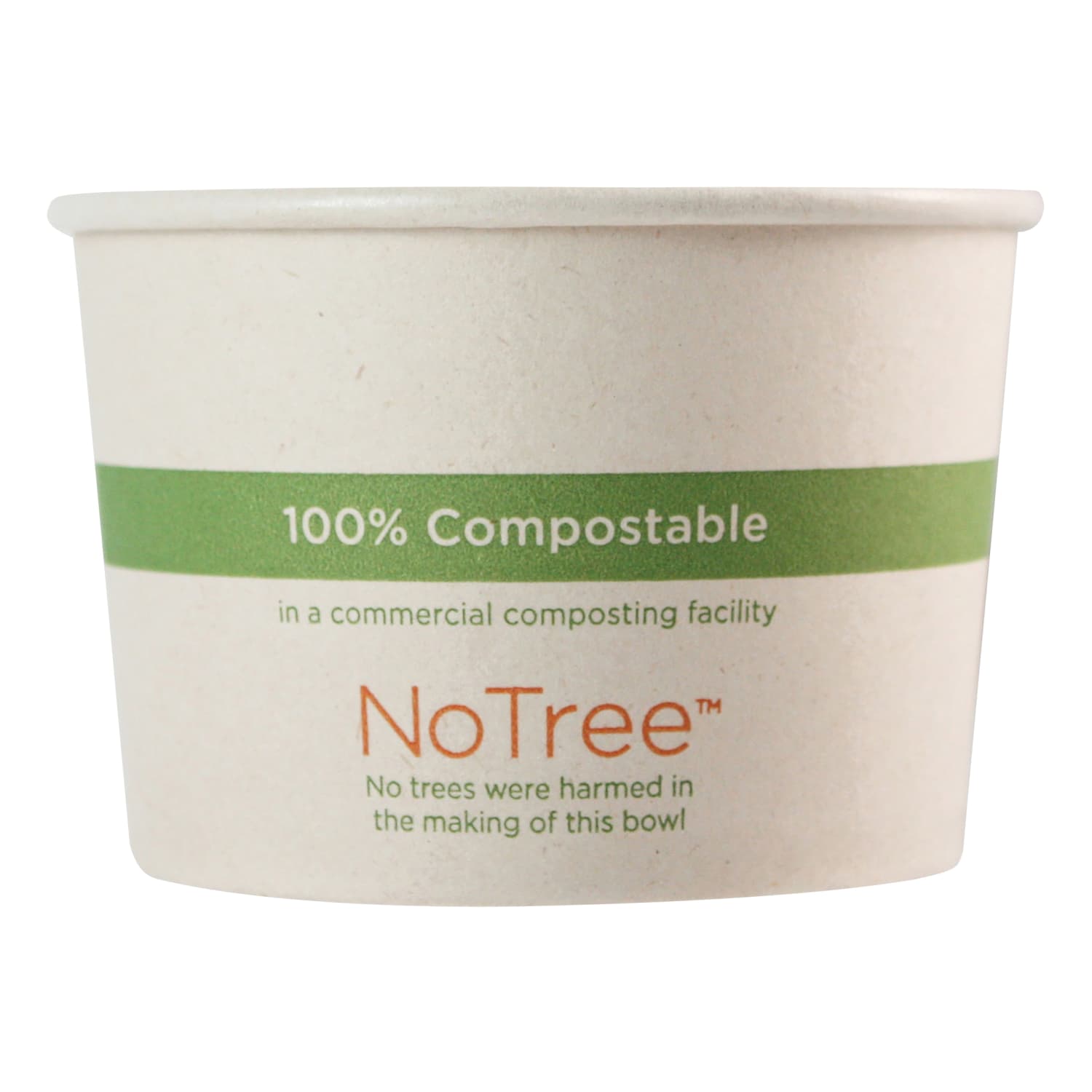 World Centric No Tree Paper Bowls, 8 oz, 3.4in Diameter x 2.3in h, Natural, Sugarcane, 1,000/Carton