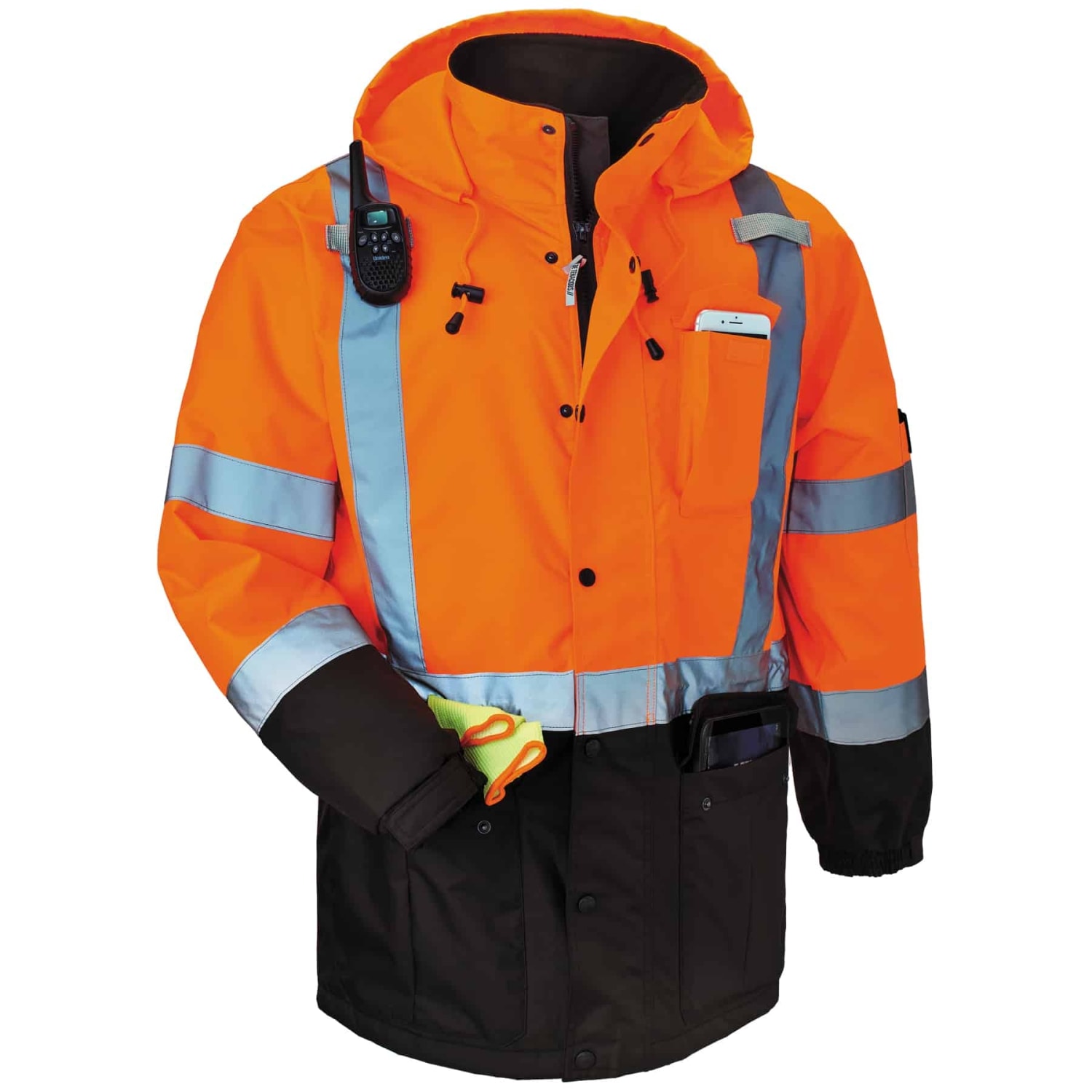 Ergodyne GloWear 8384 Type R Class 3 Polyester Thermal Parka, 5X, Orange - Image 4