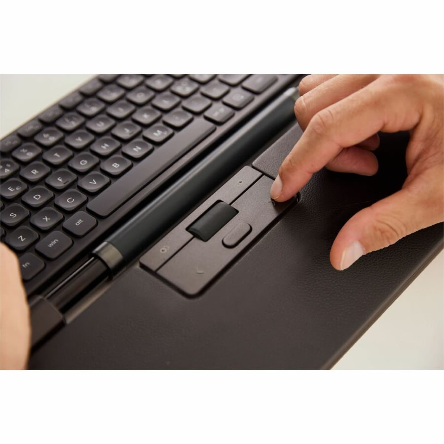 Contour RollerMouse Pro - Vegan Leather - Extended - Wireless - Bluetooth/Radio Frequency - 2.40 GHz - Rechargeable - Black - USB 2.0 Type A - 2800 dpi - Scroll Wheel - 6 Button(s) - 6 Programmable Button(s) - Symmetrical - 3 Month Battery Run Time - Image 5
