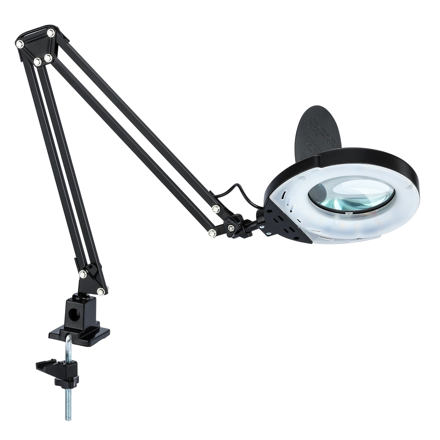 Realspace Bretino LED Magnifier Desk Lamp With Mounting Clamp, 22inH, Black - Image 6