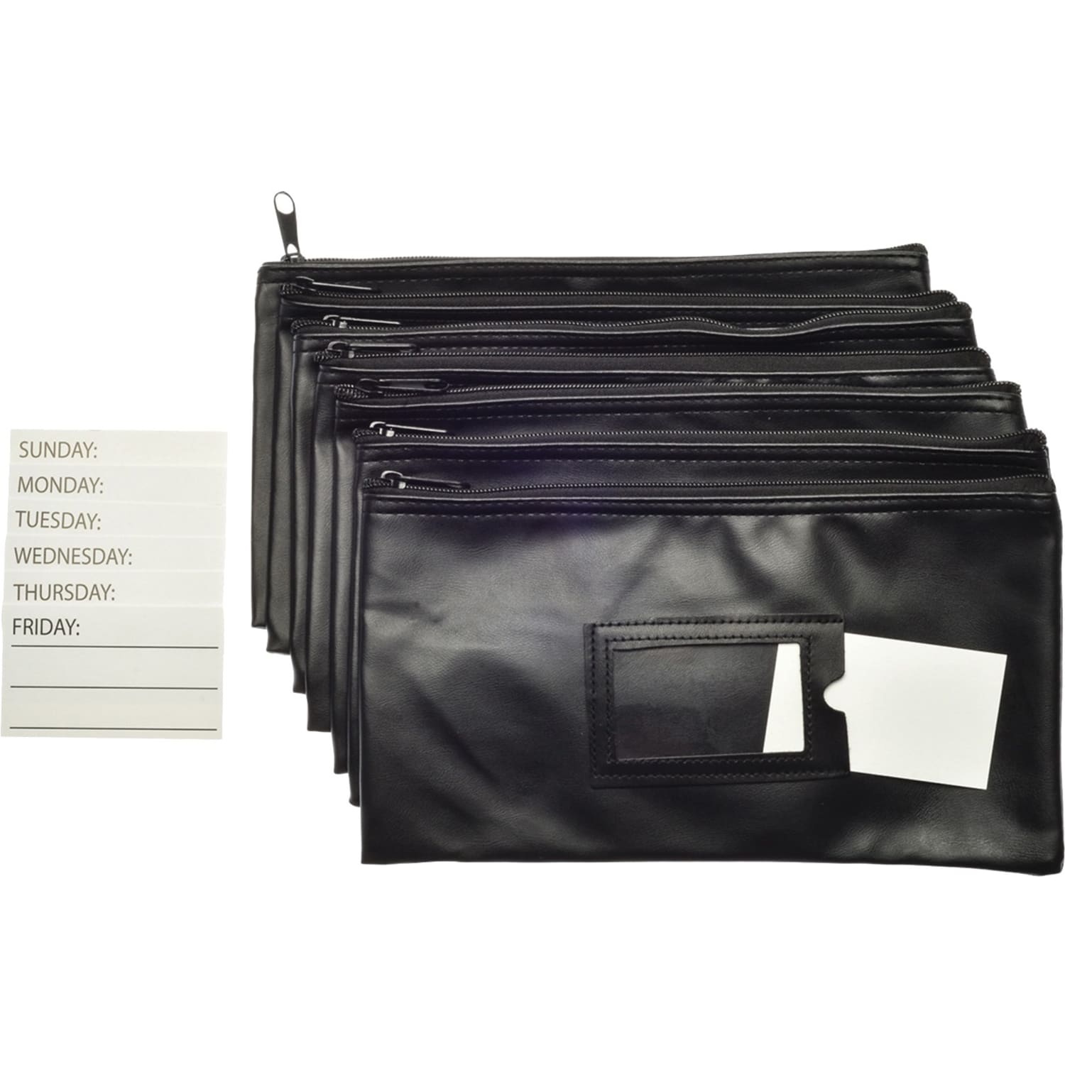 Nadex Coins Black 7 Days Bank Deposit Cash and Coin Pouches, 11in Width x 6in Length, 7 Count - Image 3