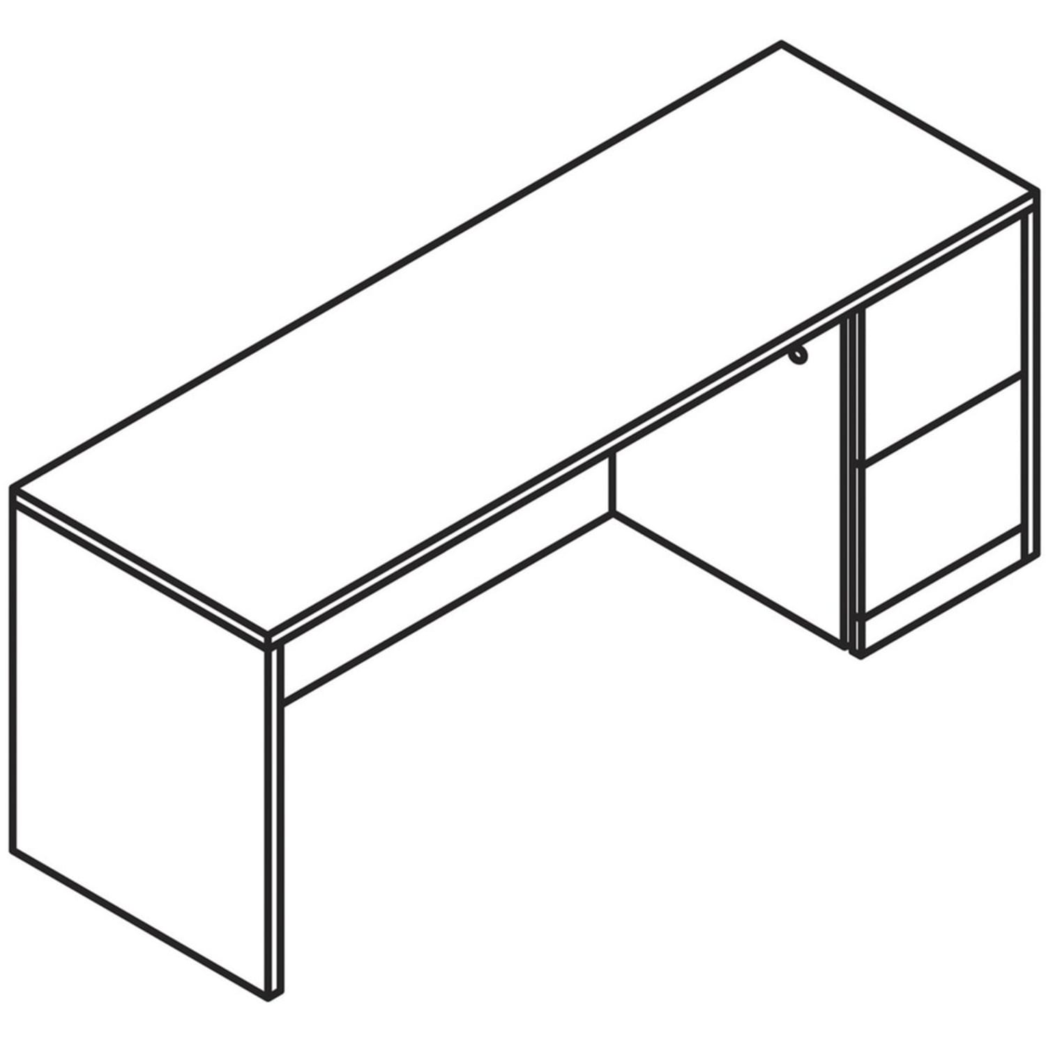 HON 10500 H105903R Pedestal Credenza, 29.5inH x 72inW x 24inD, 2 x File Drawer(s)Right Side, Sterling Ash - Image 4