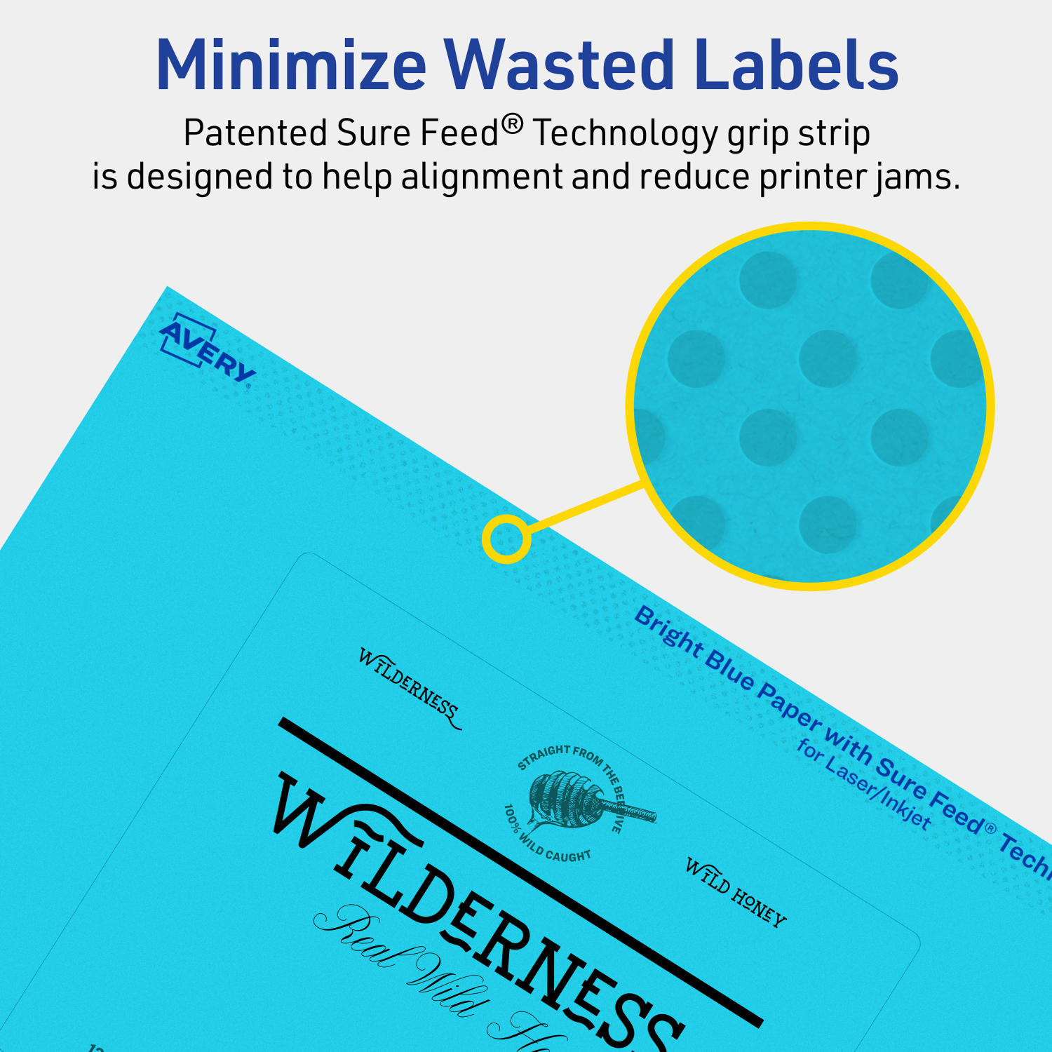 Avery Print-To-The-Edge Labels With Sure Feed Technology, 94253-BBP80, Rectangle, 4in x 5in, Matte Bright Blue, Pack of 160 - Image 5