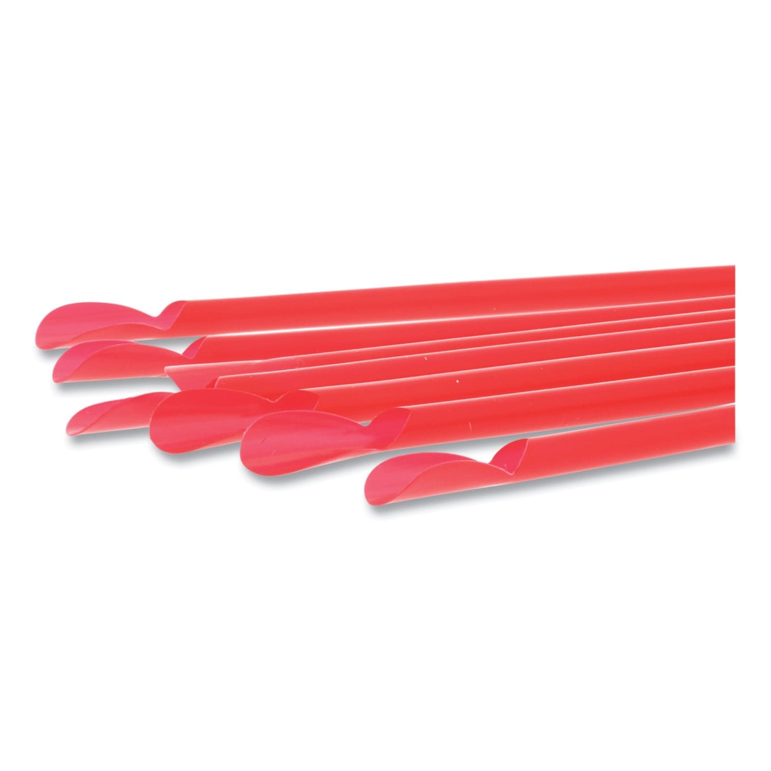 AmerCareRoyal Jumbo Spoon Straws, 10-1/4in, Red, 300 Straws Per Pack, Case Of 18 Packs - Image 5