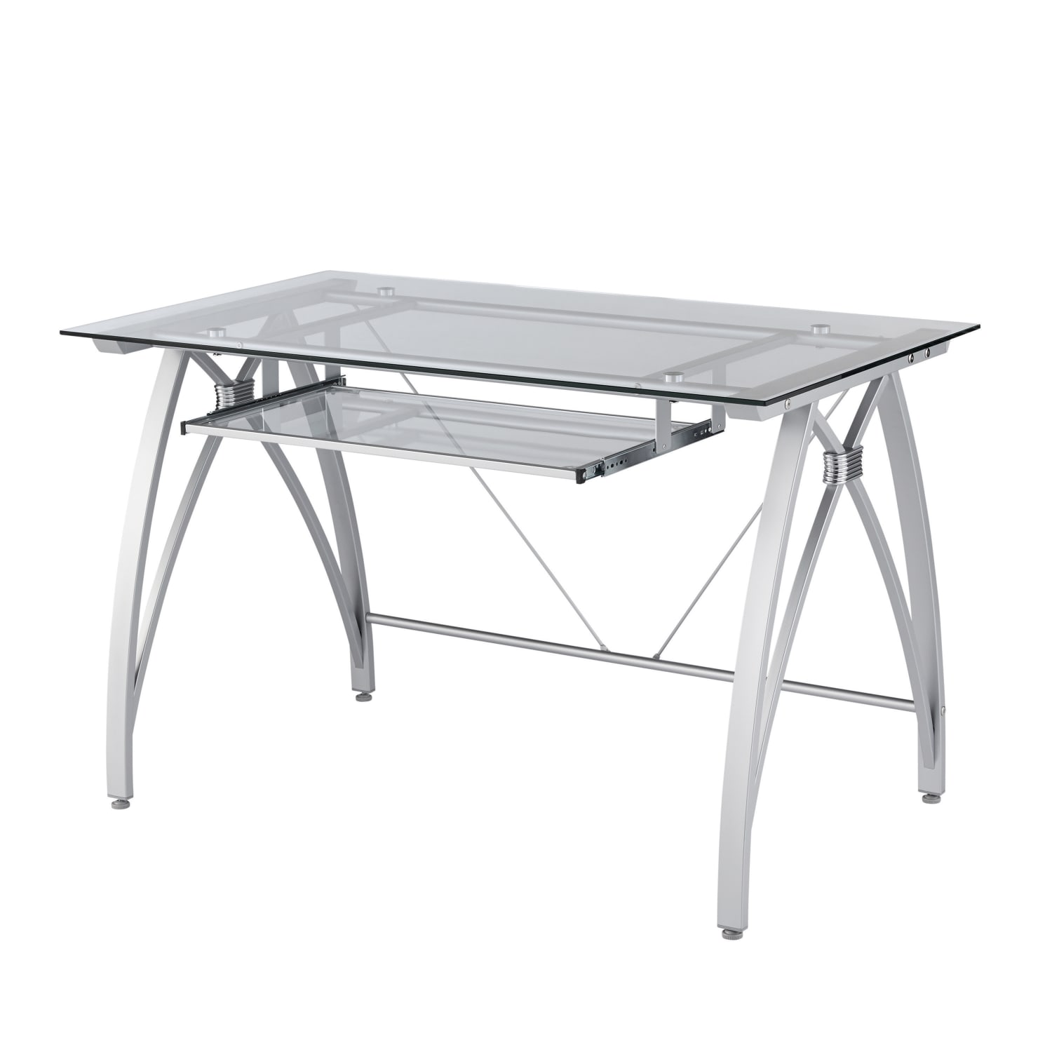 Realspace® Vista 48 W Glass Computer Desk Silver PopularChairscom Realspace® Vista 48 W Glass Computer Desk Silver PopularChairscom