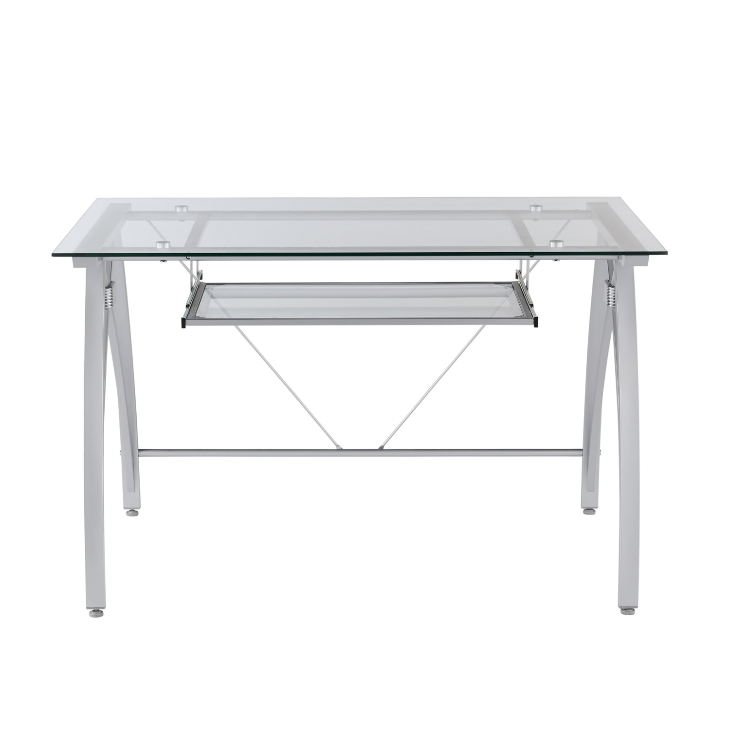 Realspace® Vista 48 W Glass Computer Desk Silver PopularChairscom Realspace® Vista 48 W Glass Computer Desk Silver PopularChairscom