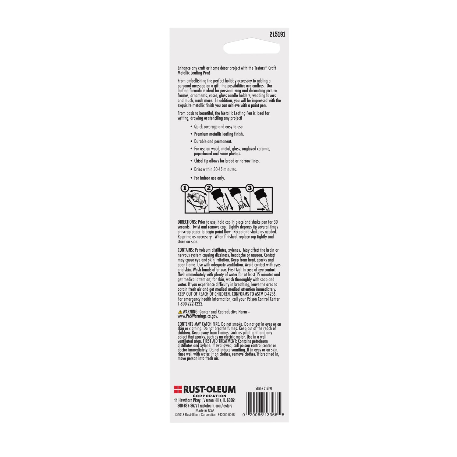 Testors Craft Metallic Leafing Pens, 10 mL, Silver, Pack Of 6 Pens - Image 3