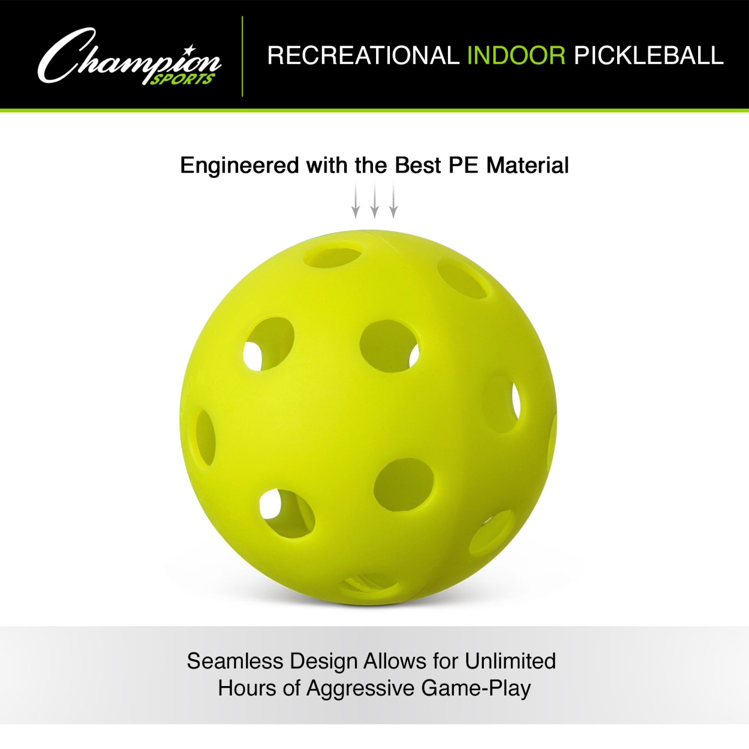 Champion Sports Recreational Indoor Pickleball Sets, 6inH x 6inW x 8inD, Yellow, Pack Of 2 Sets - Image 5