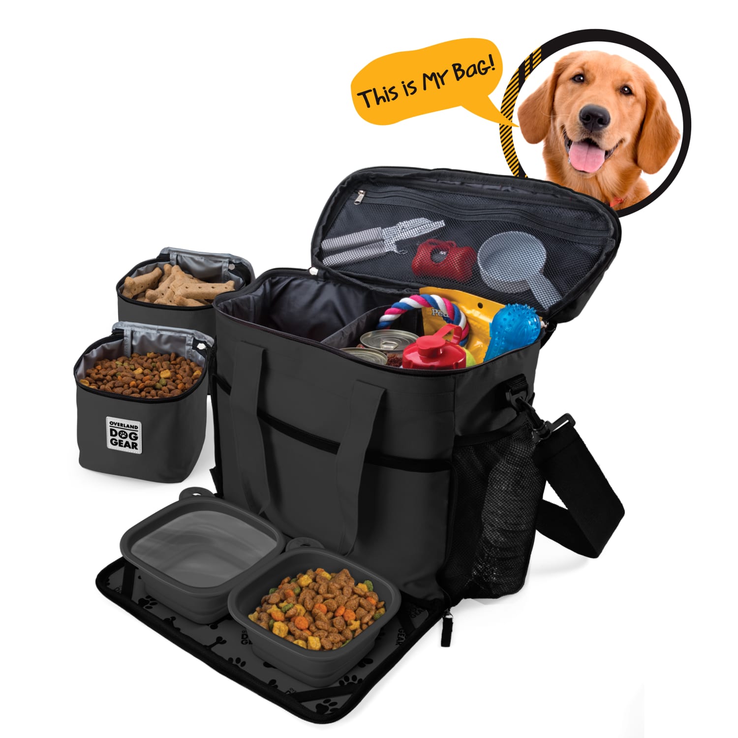 Mobile Dog Gear Week Away Bag For Medium/Large Dogs, 14inH x 7inW x 15inD, Black - Image 4