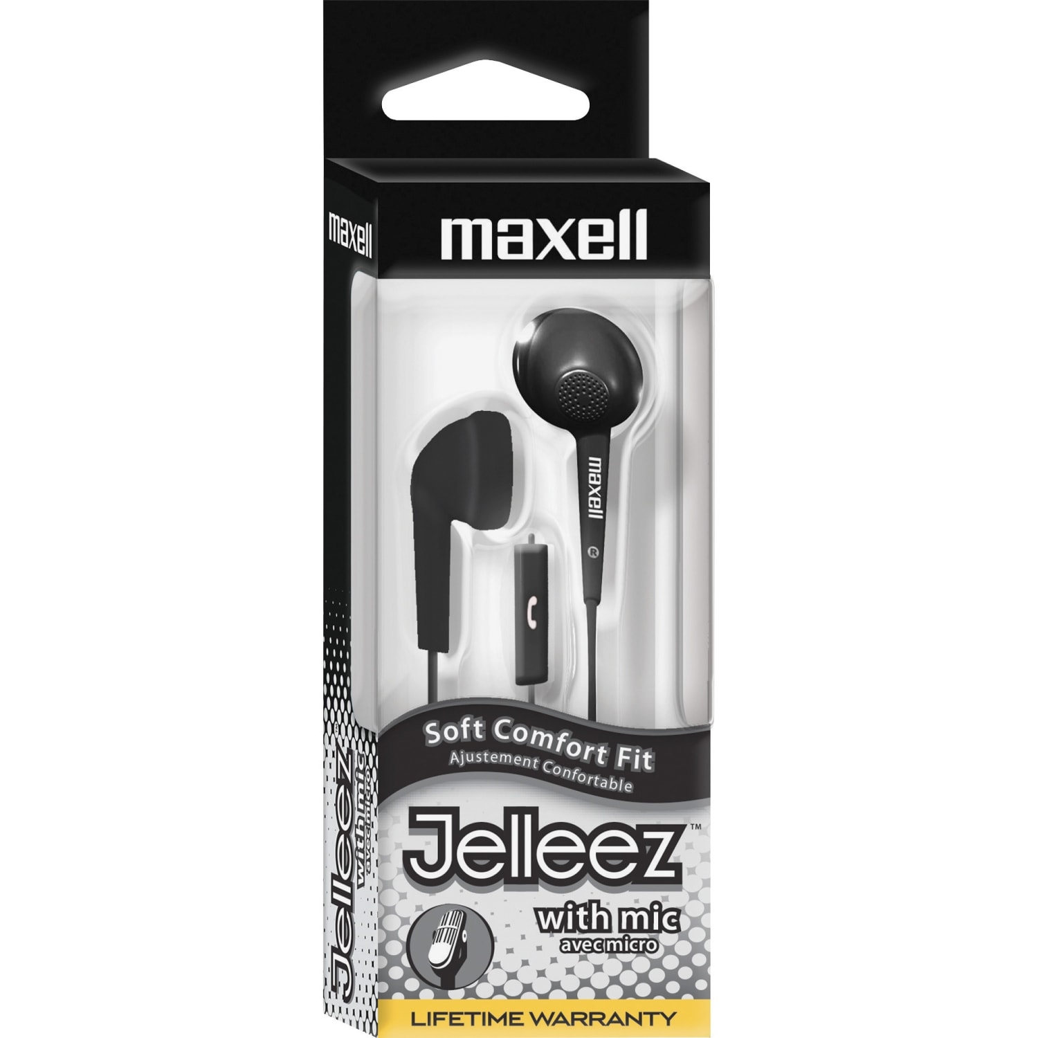 Maxell Jelleez JELM-BK Earset - Stereo - Wired - 20 Hz to 23 kHz - Earbud - Binaural - Outer-ear - 4 ft Cable - Black - Image 5