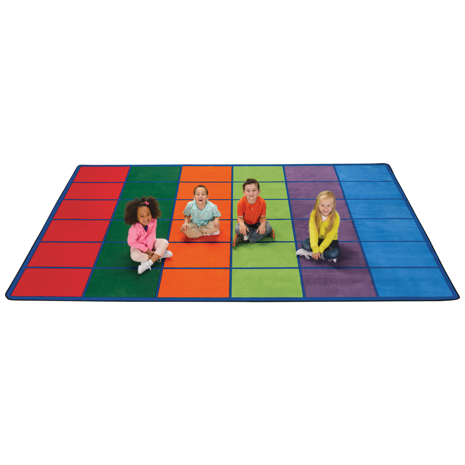Carpets for Kids Premium Collection 36 Seat Colorful Rows Seating Rug, 8ft4in x 13ft4in, Multicolor - Image 6