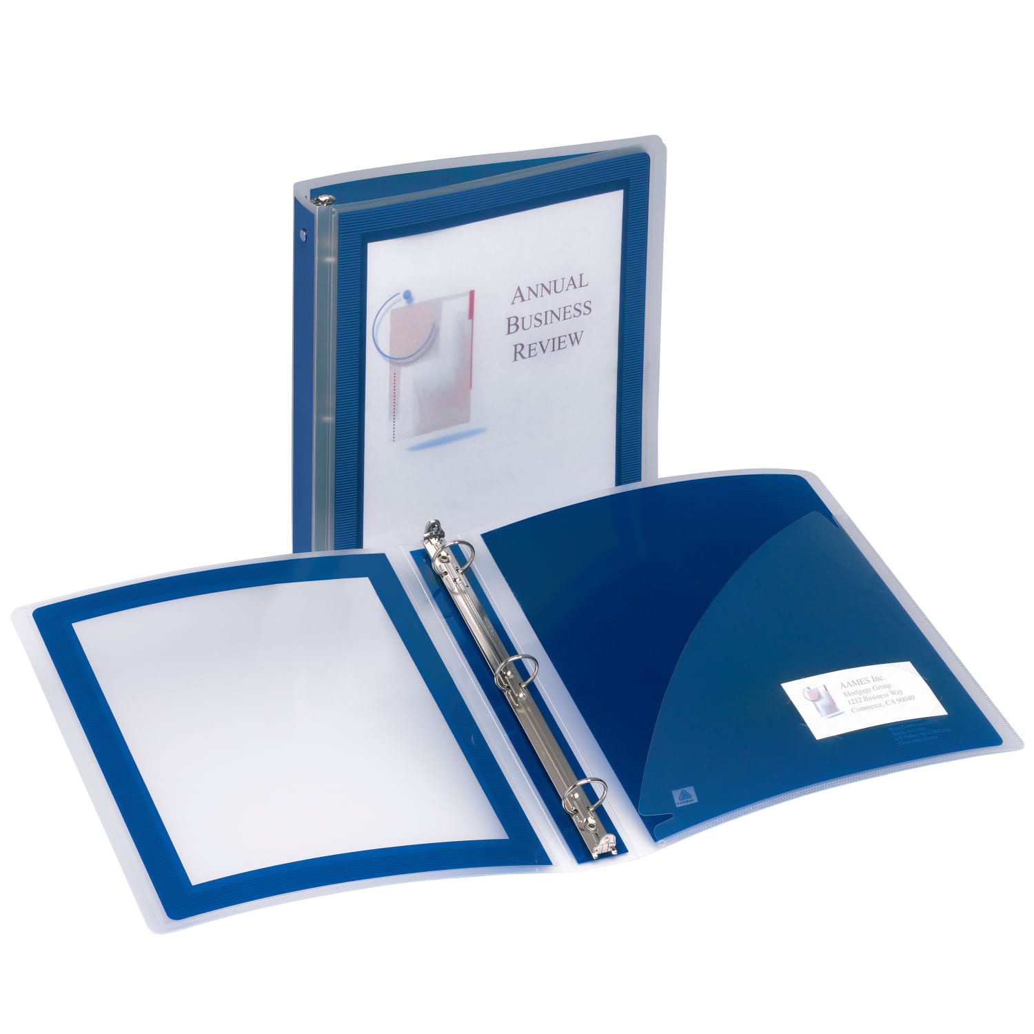 Avery Flexi-View 3 Ring Binder, 1in Round Rings, Navy Blue, Pack Of 12 - Image 4