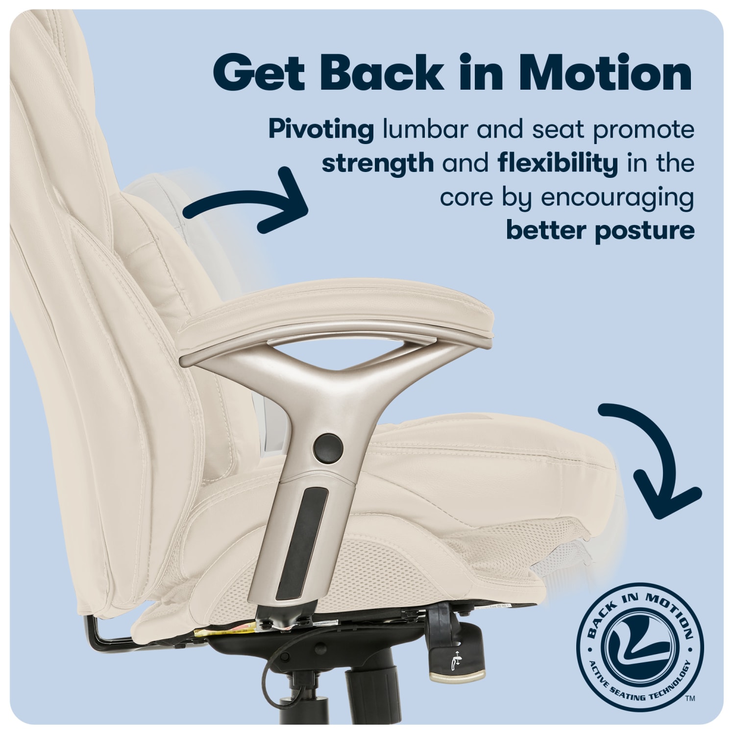 Serta Claremont Ergonomic Bonded Leather Mid Back Office Chair IvorySilver PopularChairscom