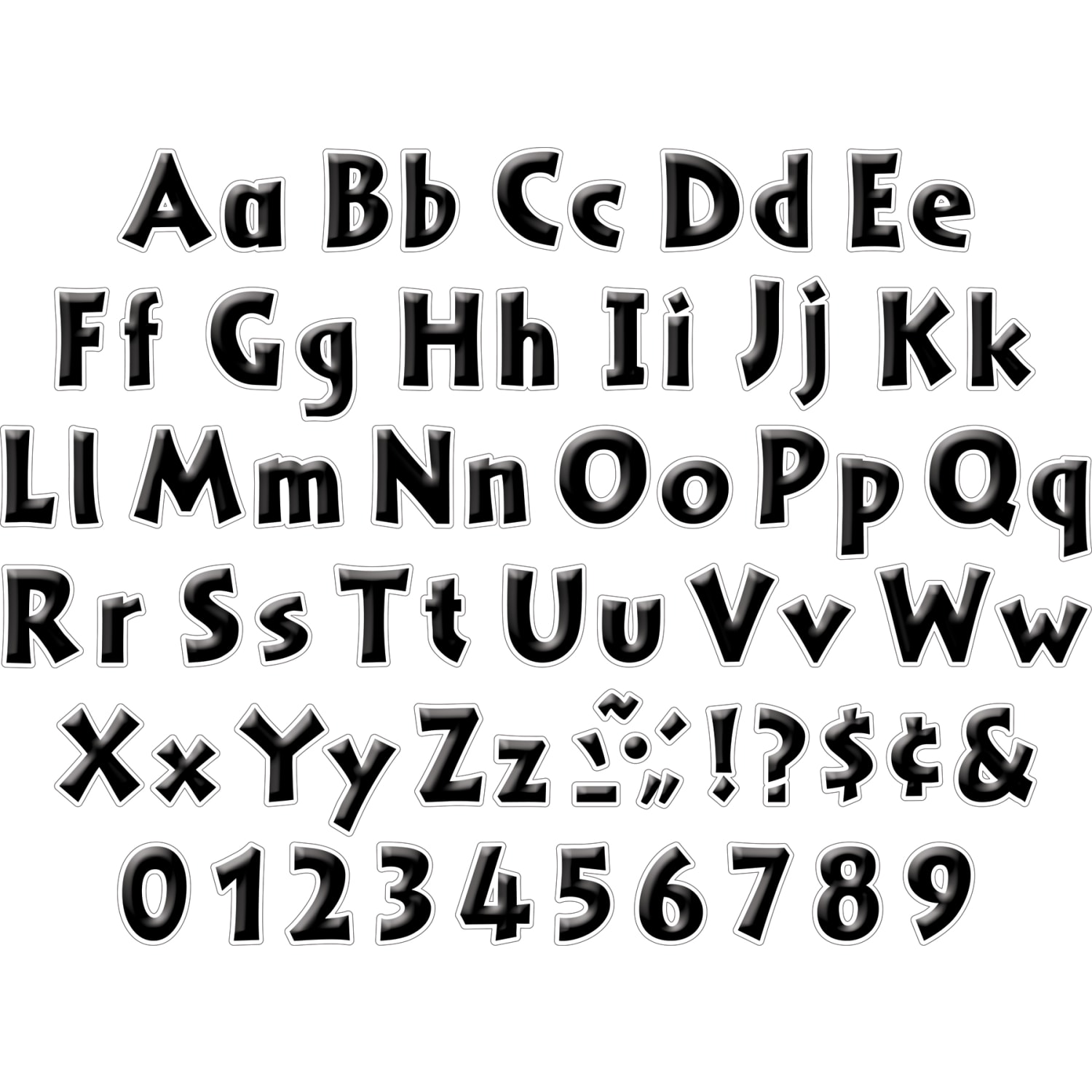 Barker Creek Letter Pop-Outs, 2in, Black Tie Affair, Pack Of 1,352 - Image 3