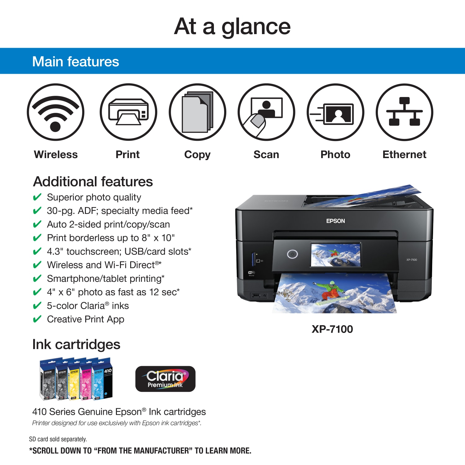 Epson Expression Premium XP-7100 Wireless Inkjet All-In-One Color Printer - Image 4