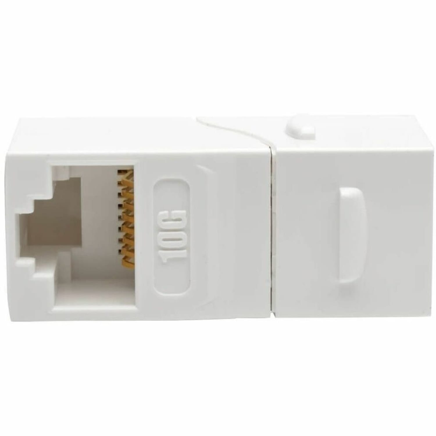 Tripp Lite Cat6a Straight-Through Modular In-Line Snap-In Coupler w/90-Degree Down-Angled Port, White (RJ45 F/F) - N235001WH6AD - Image 5