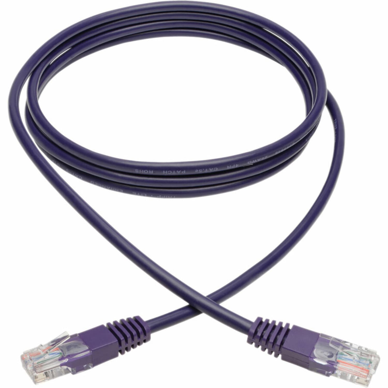 Tripp Lite Cat5e 350 MHz Molded UTP Patch Cable (RJ45 M/M), Purple, 6 ft. - First End: 1x RJ-45 Male Network - N002006PU - Image 3