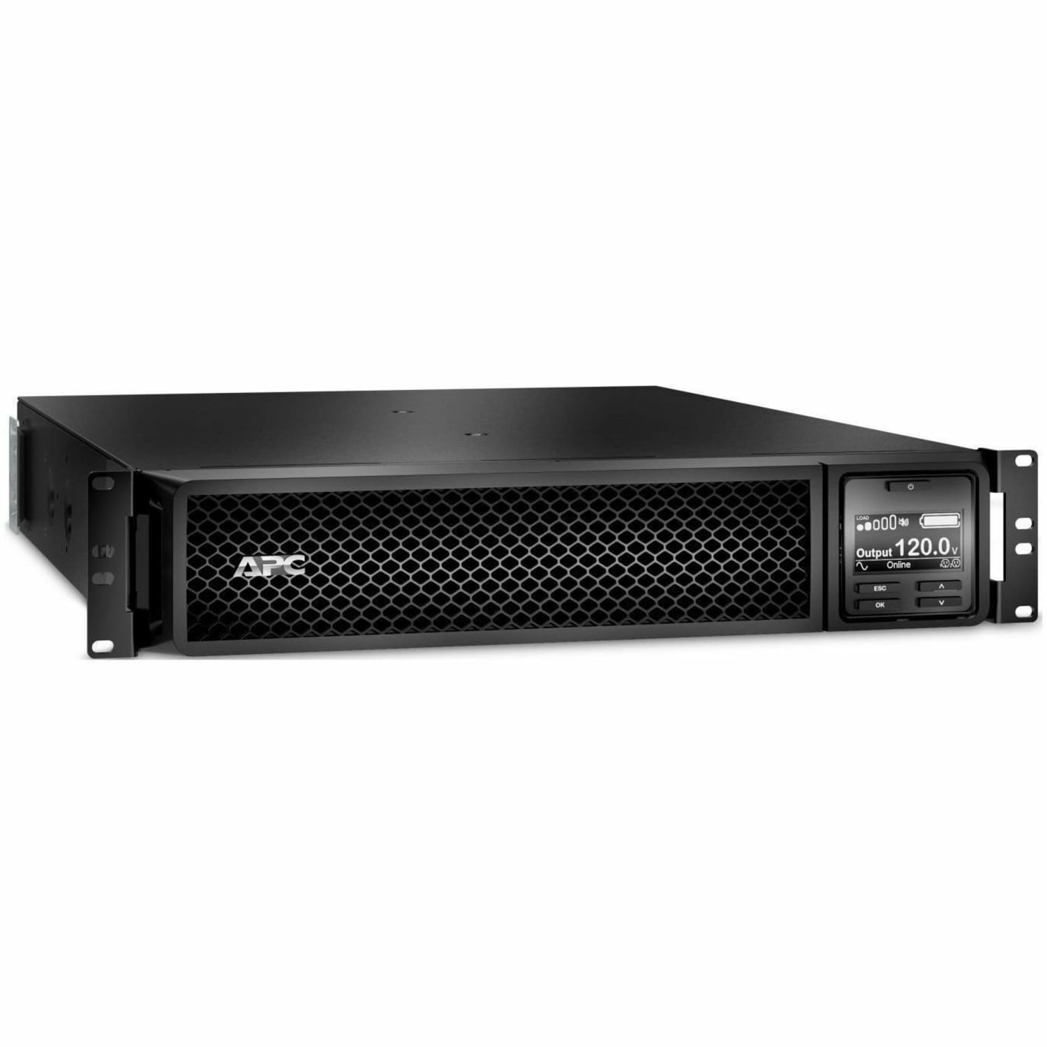 APC Smart-UPS On-Line, 1500VA, Rackmount 2U, 120V, 6x 5-15R NEMA outlets, Network Card, Extended runtime, W/ rail kit - 2U Rack-mountable - 3 Hour Recharge - 5 Minute Stand-by - 120 V Input - 120 V AC Output - Sine Wave - 6 x NEMA 5-15R - Image 4