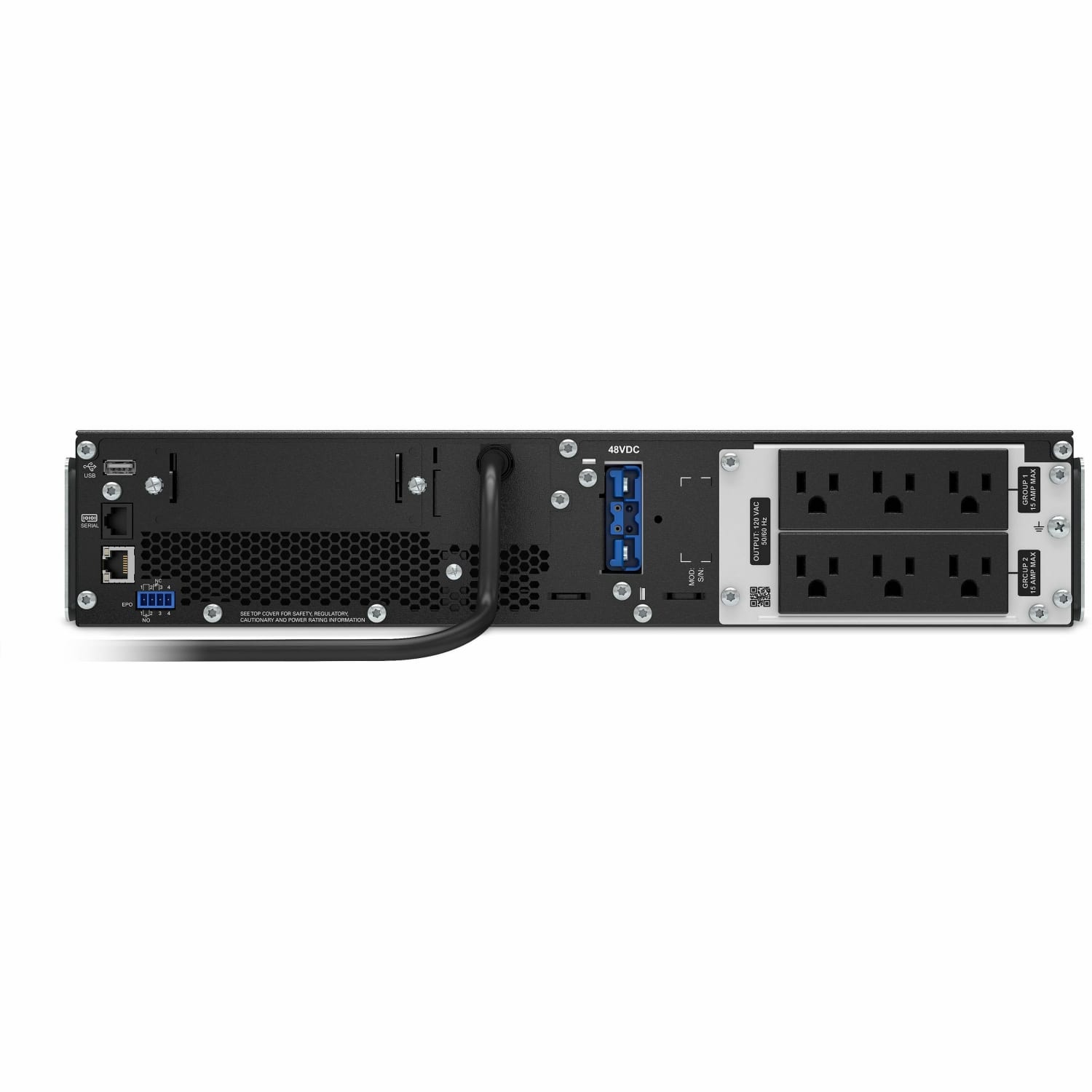APC Smart-UPS On-Line, 1500VA, Rackmount 2U, 120V, 6x 5-15R NEMA outlets, Network Card, Extended runtime, W/ rail kit - 2U Rack-mountable - 3 Hour Recharge - 5 Minute Stand-by - 120 V Input - 120 V AC Output - Sine Wave - 6 x NEMA 5-15R - Image 5