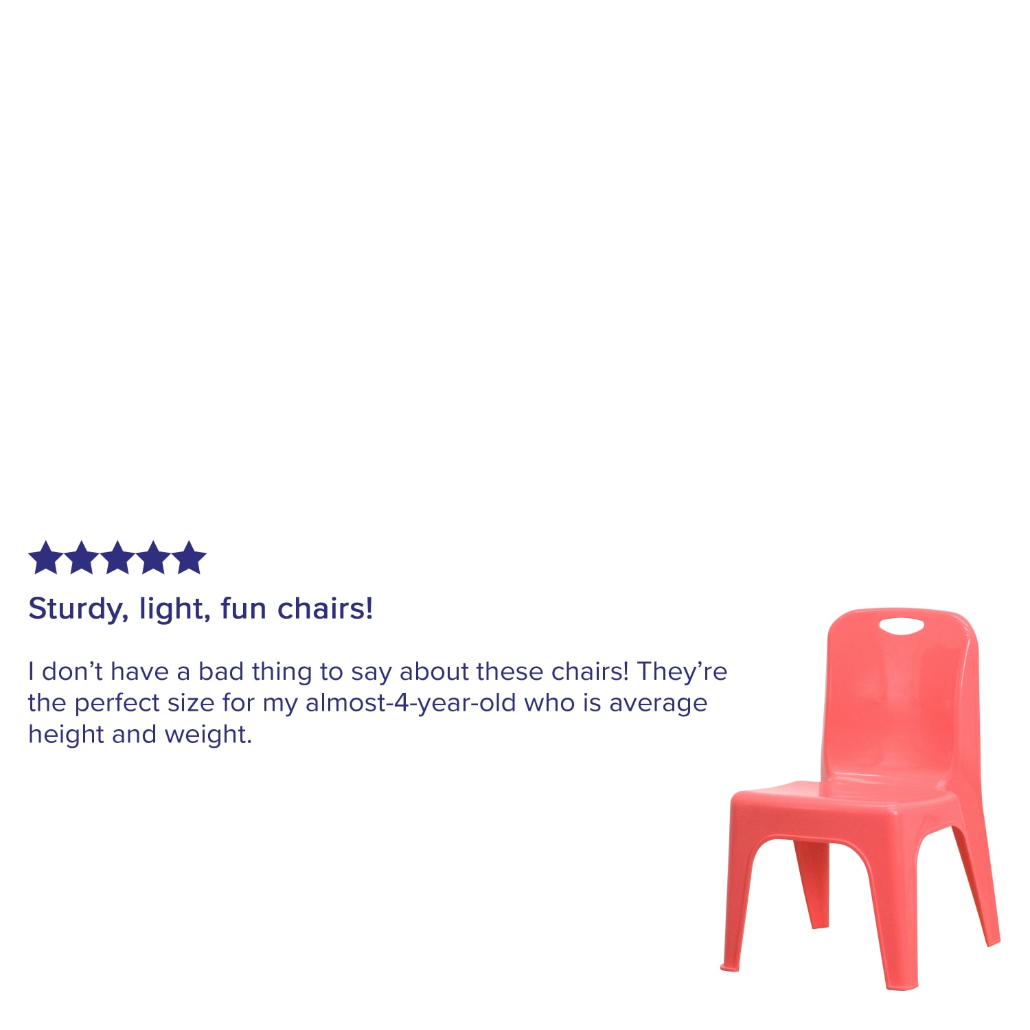 Flash Furniture Plastic Stackable School Chairs With Carrying Handle And 11in Seat Height, Red, Set Of 2 Chairs - Image 6