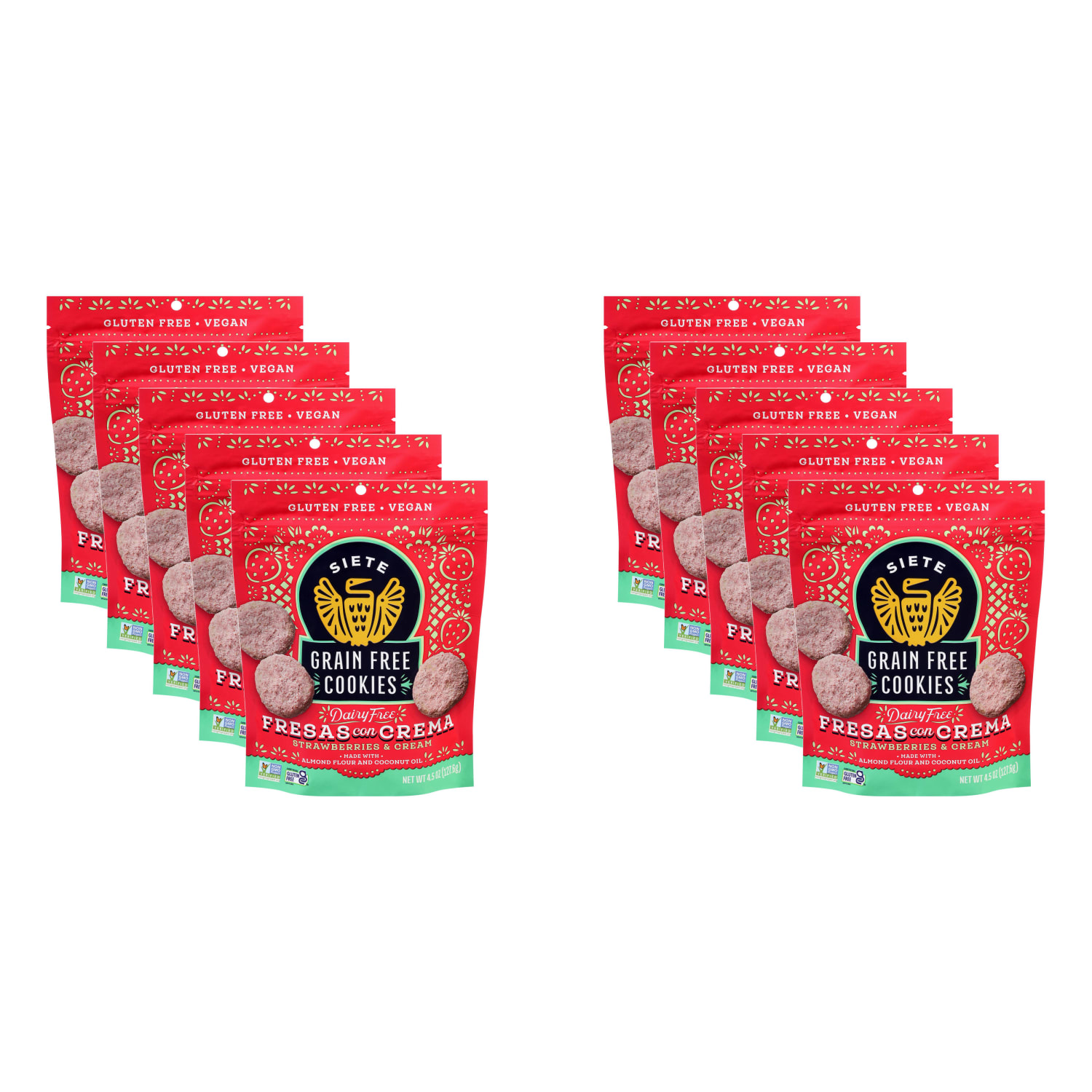 Siete Grain-Free Fresas Con Crema Strawberry Cookies, 4.5 Oz, Total Qty 10 - Image 5