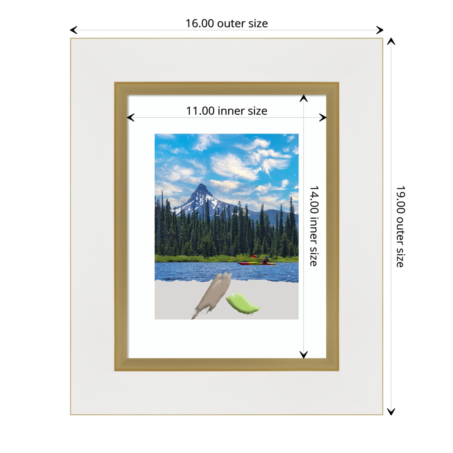 Amanti Art Eva Picture Frame, 16in x 19in, Opening Size 11in x 14in (Matted To 8in x 10in), White Gold - Image 5