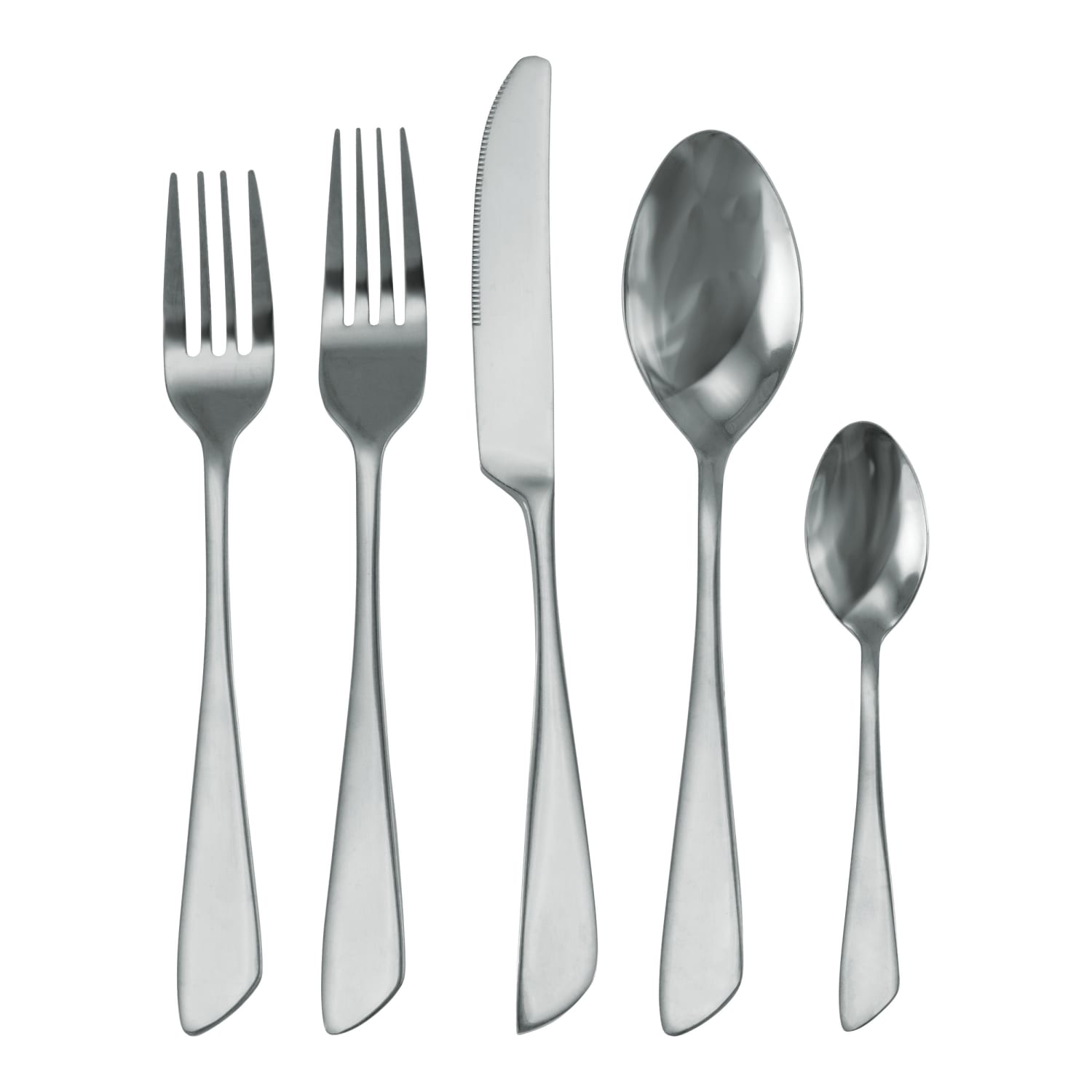 MegaChef Gibbous Stainless-Steel 20-Piece Flatware Utensil Set, Silver - Image 4