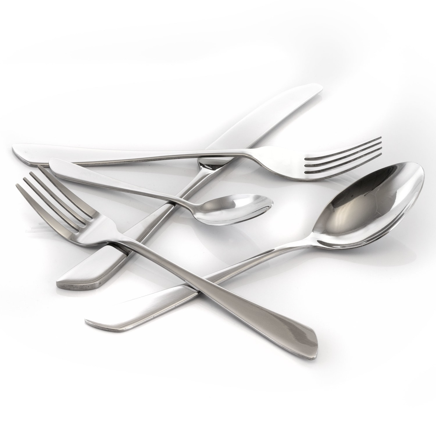MegaChef Gibbous Stainless-Steel 20-Piece Flatware Utensil Set, Silver - Image 5