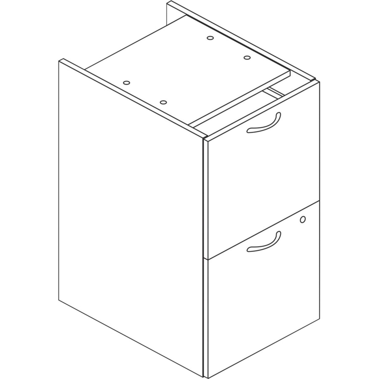 HON Mod 20inD Vertical 2-Drawer Support File Pedestal File Cabinet, Mahogany - Image 5