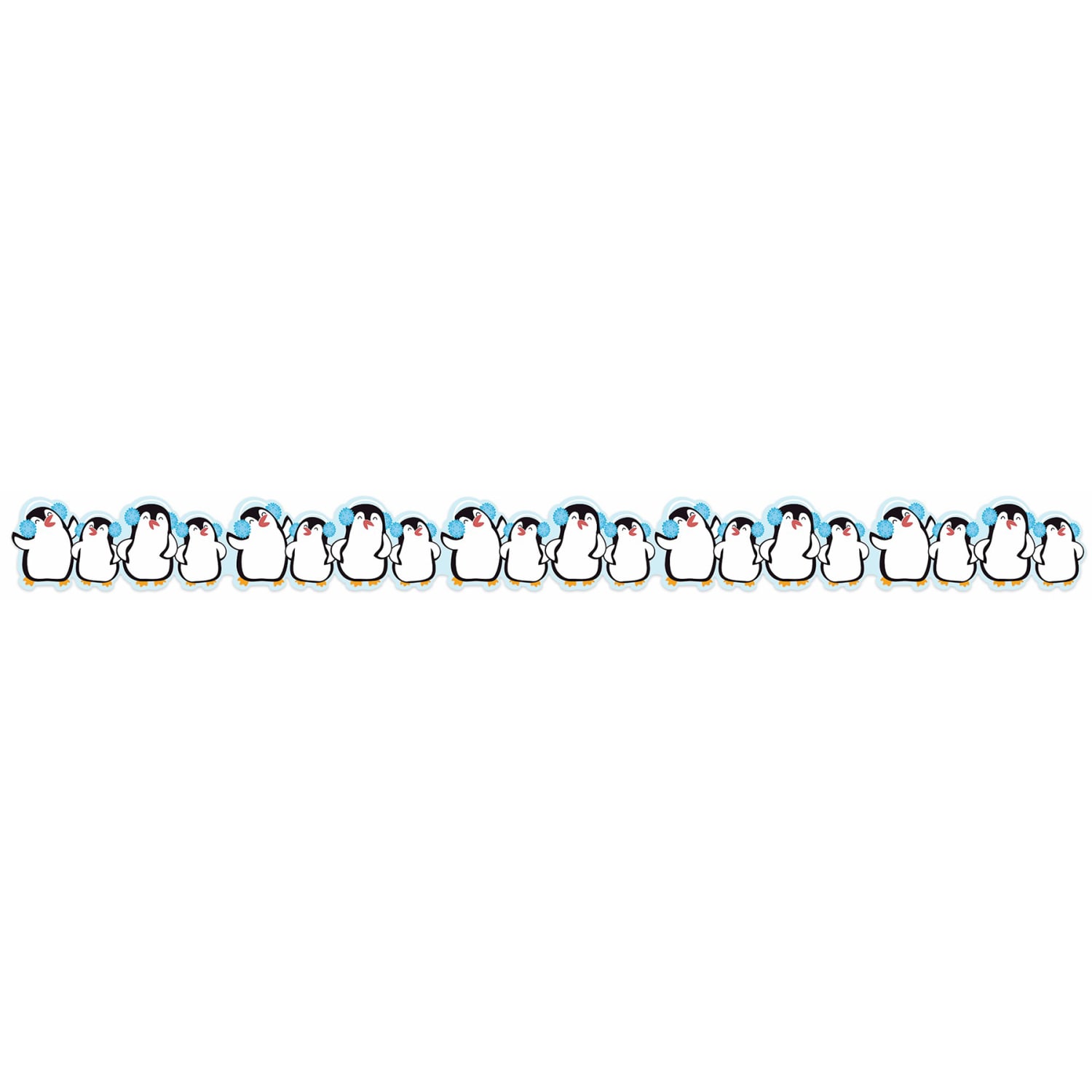 Eureka Extra Wide Deco Trim Packs, 37' x 3-1/4in, Winter Penguins, Set Of 6 Packs - Image 4