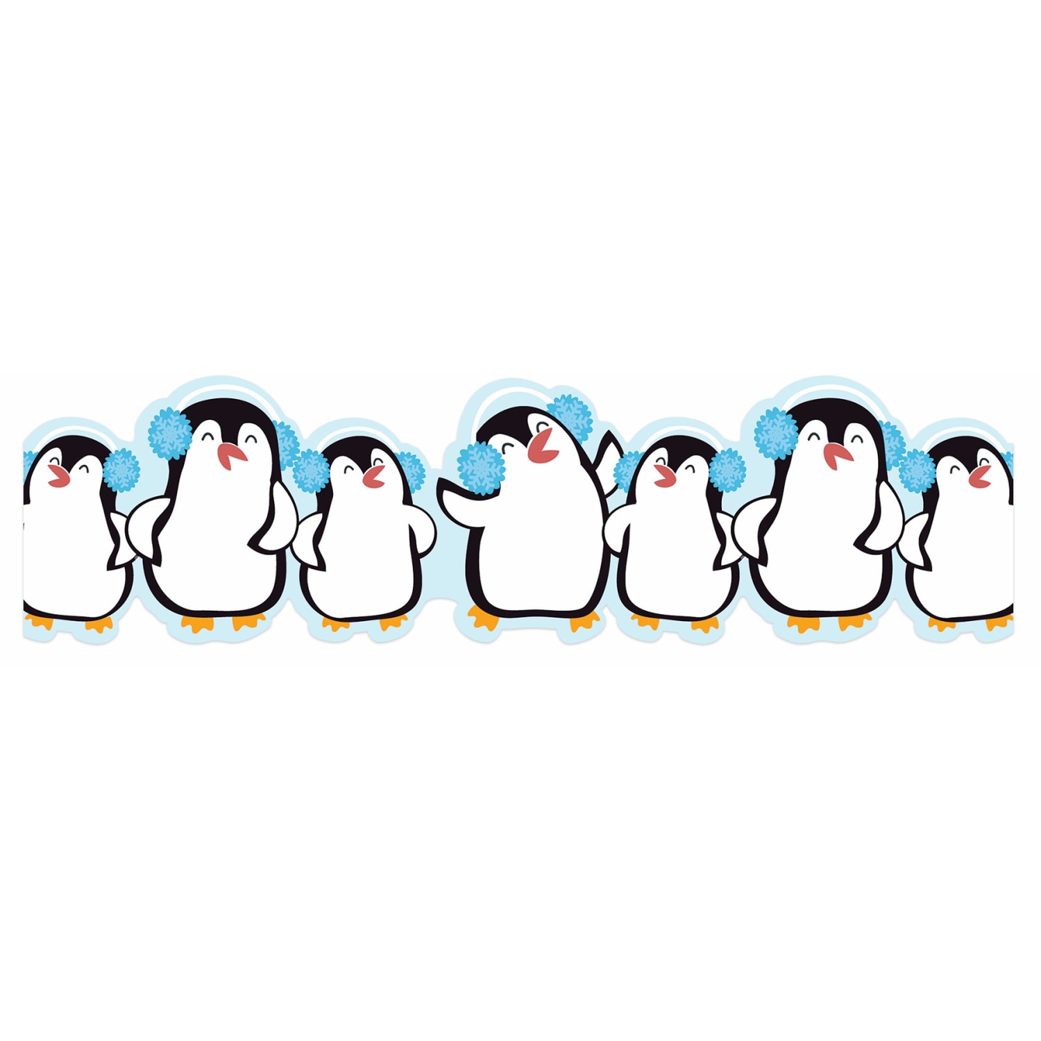Eureka Extra Wide Deco Trim Packs, 37' x 3-1/4in, Winter Penguins, Set Of 6 Packs - Image 5