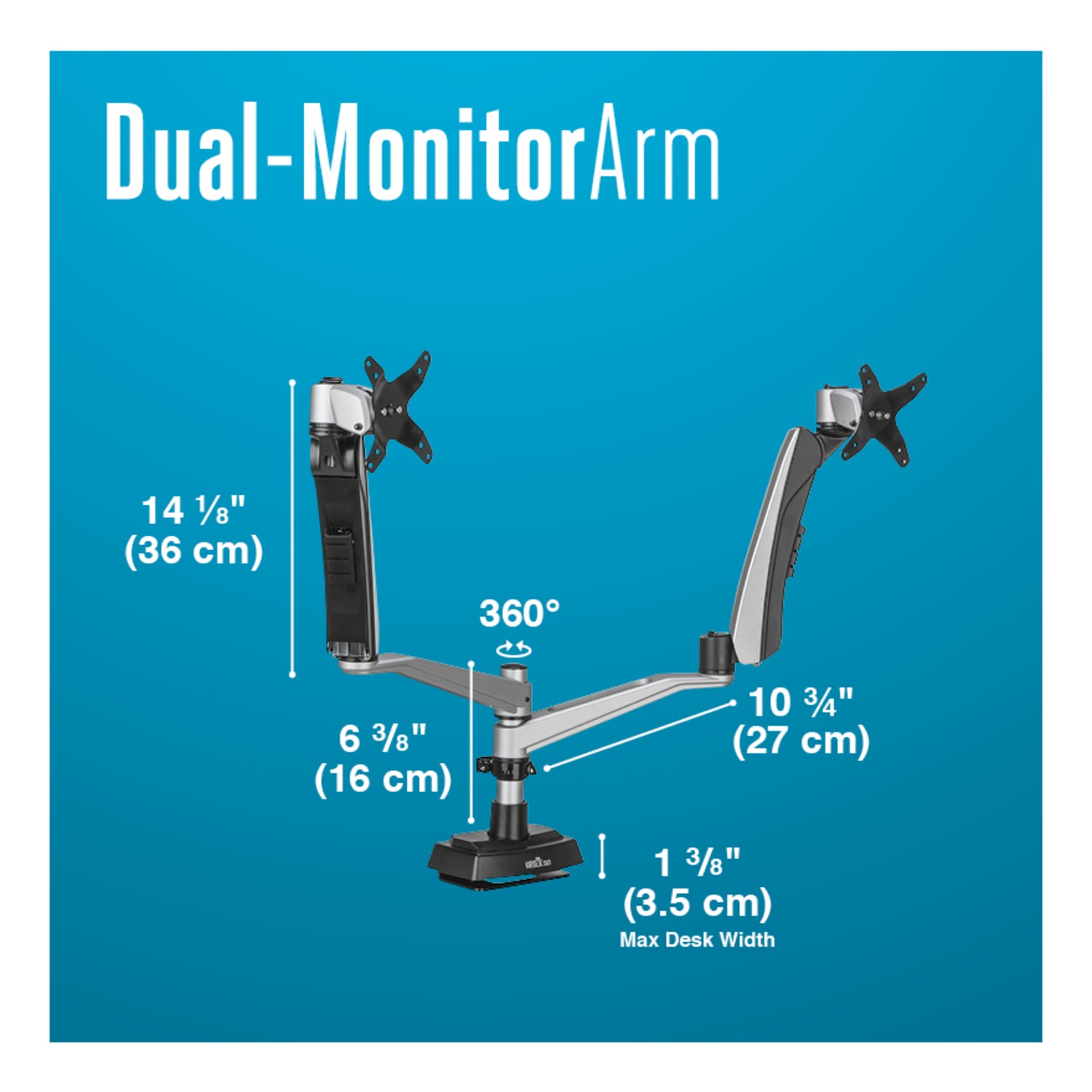 Vari Dual-Monitor Arm 360, Gray - Image 6