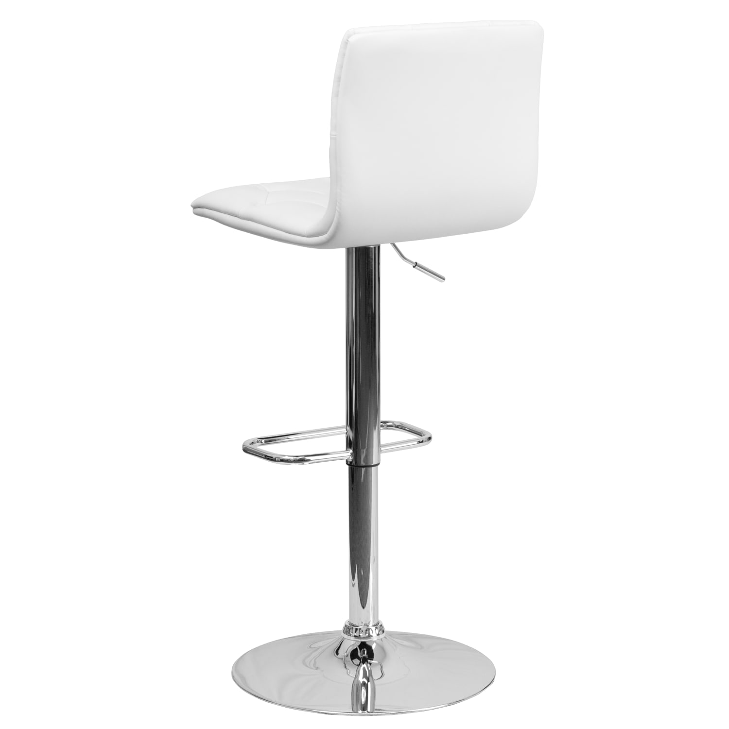Flash Furniture Contemporary Button Tufted Vinyl AdjustableH Bar Stool With Back Gray CH112080WH PopularChairscom