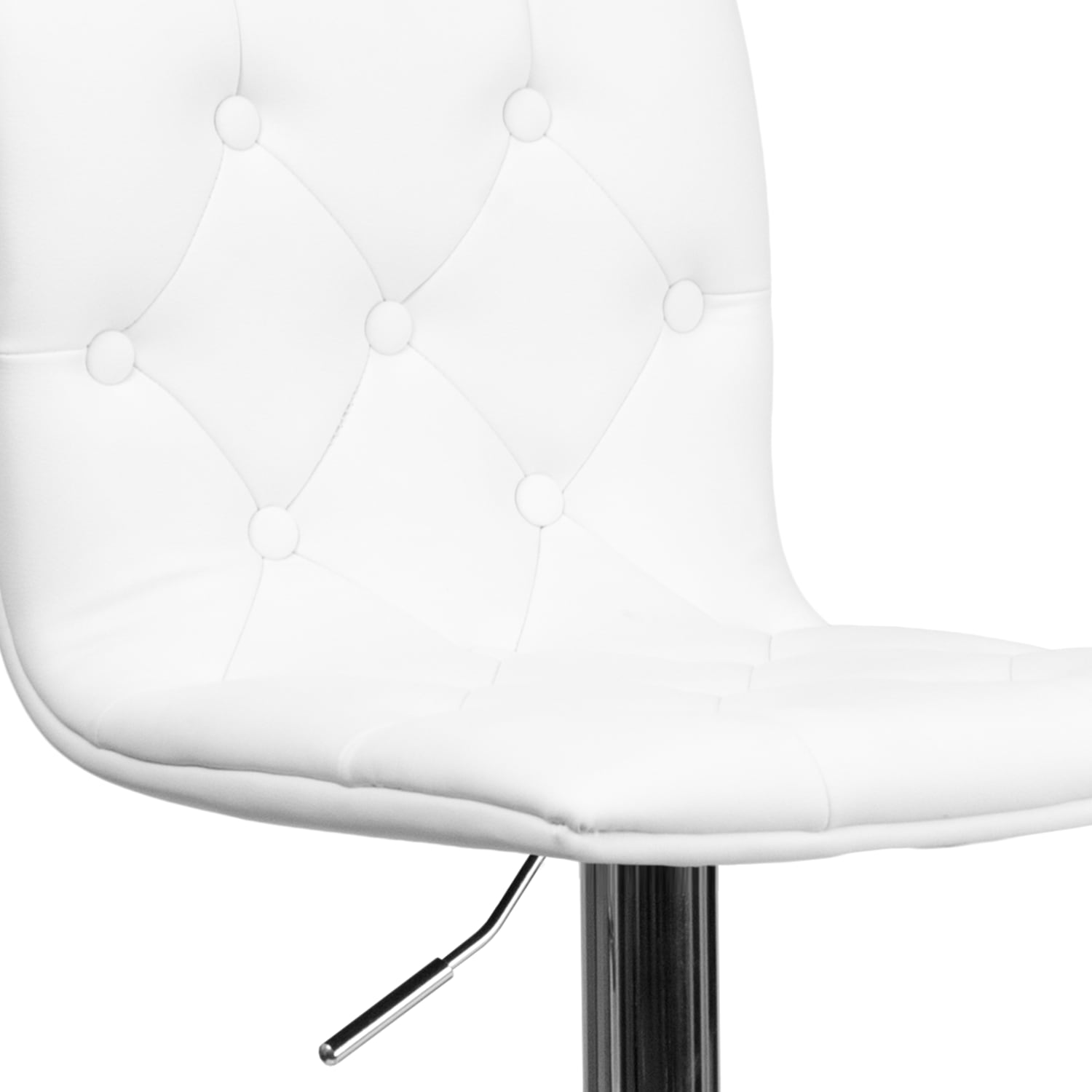 Flash Furniture Contemporary Button Tufted Vinyl AdjustableH Bar Stool With Back Gray CH112080WH PopularChairscom