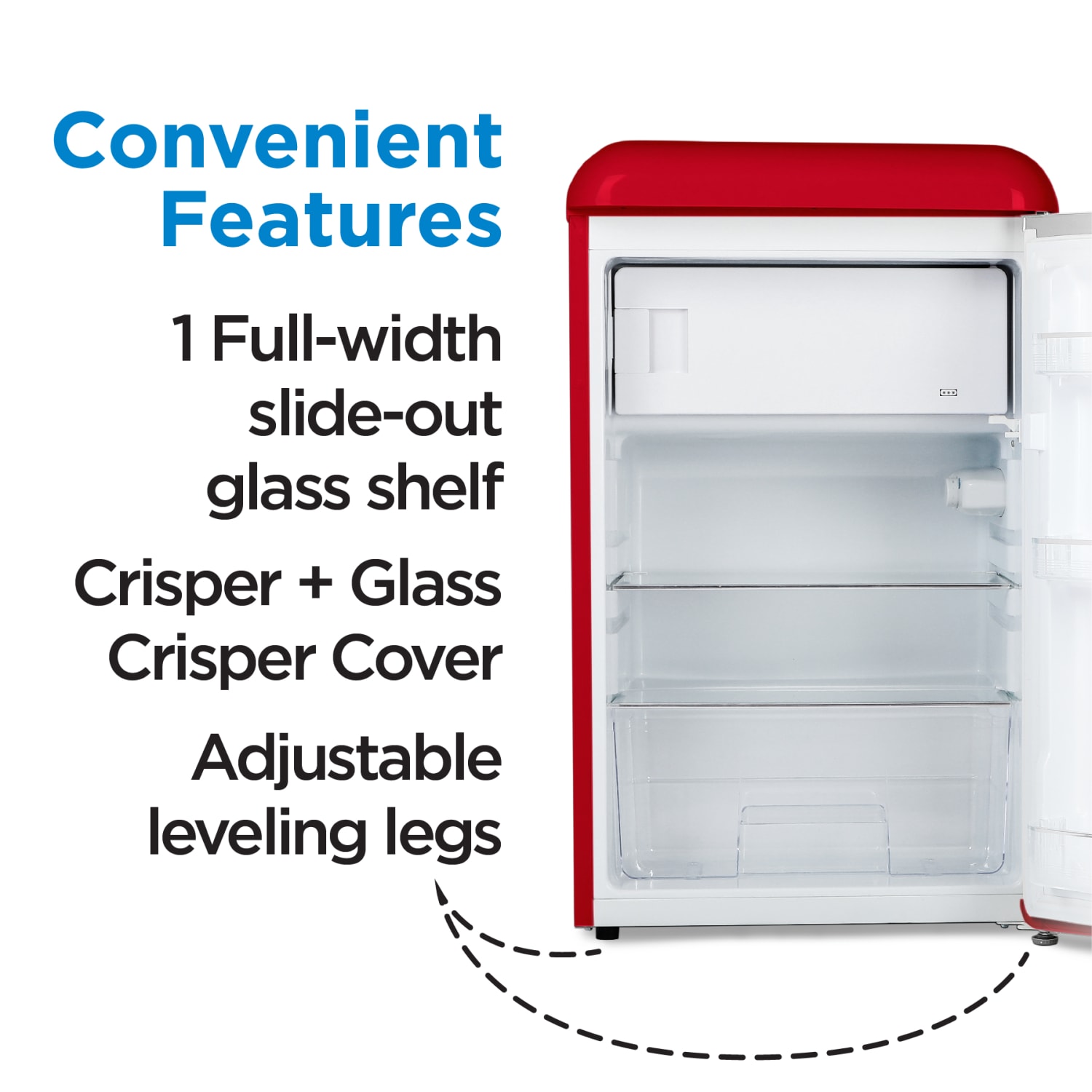 Commercial Cool 4.0 Cu. Ft. Retro Vintage Style Fridge, Red - Image 6
