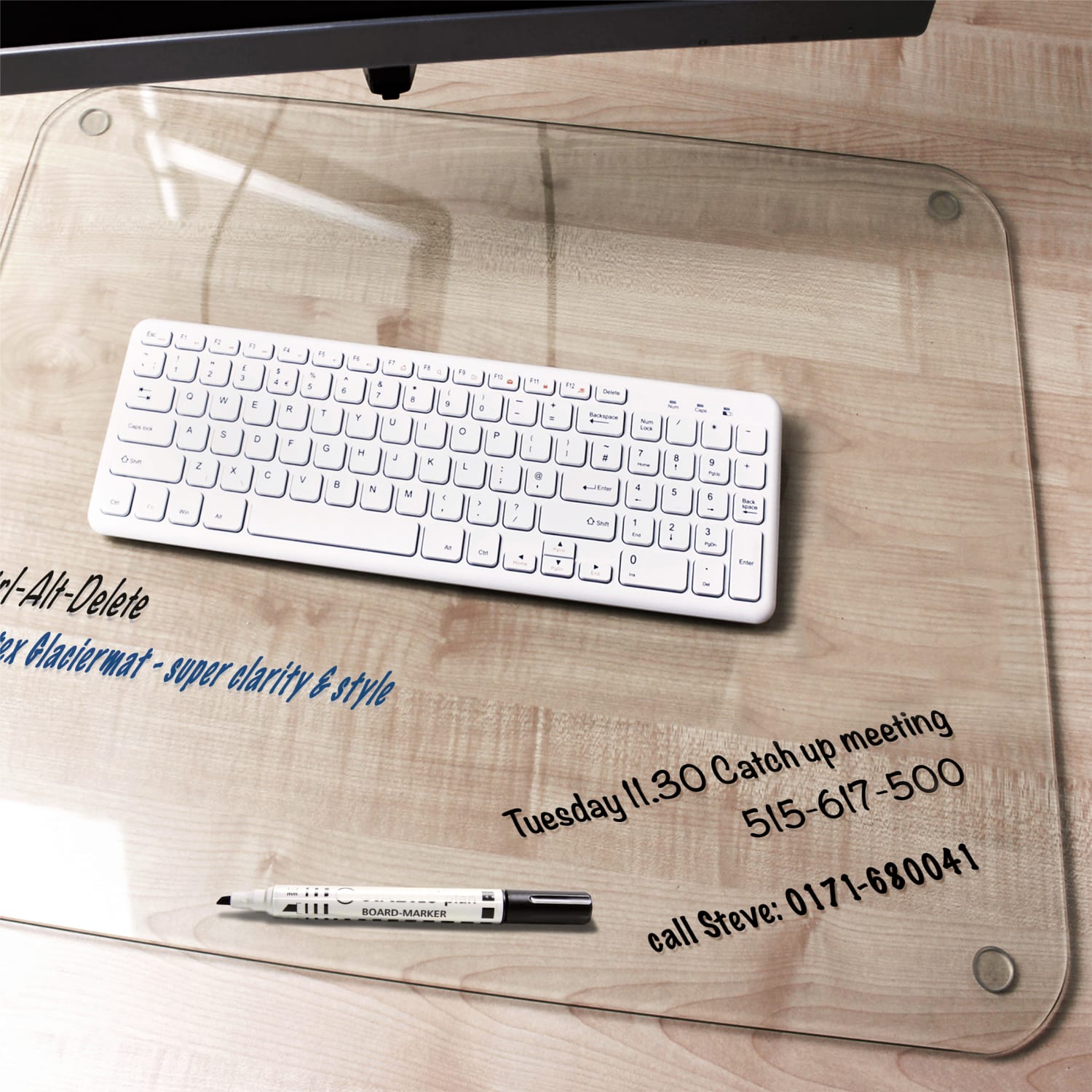 Floortex Desktex Glaciermat Glass Desk Pad, 20in x 36in, Crystal Clear - Image 6