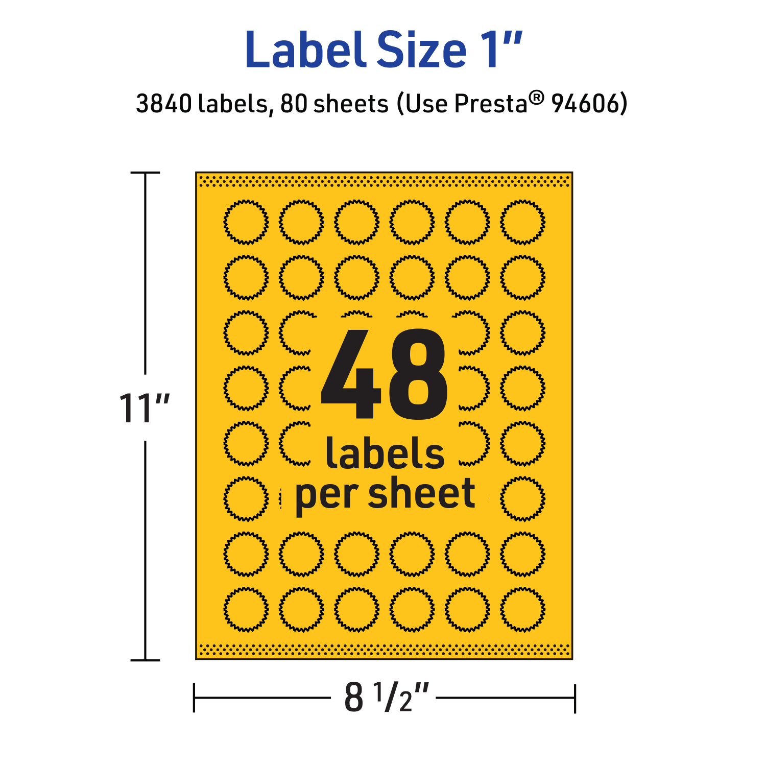 Avery Print-To-The-Edge Labels With Sure Feed Technology, 94606-BYP80, Starburst, 1in, Matte Bright Yellow, Pack of 3840 - Image 6