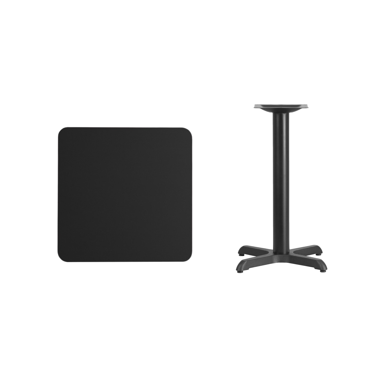 Flash Furniture Square Table With X-Style Base, 31-1/8inH x 24inW x 24inD, Black - Image 4