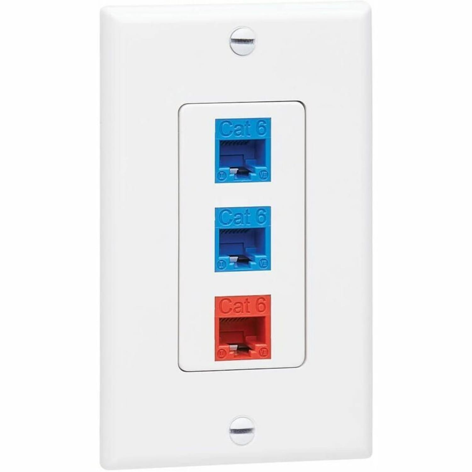 Eaton Tripp Lite Series Single-Gang Faceplate, Decora Style - Vertical, White - Faceplate - wall mountable - white - 1-gang - Image 4