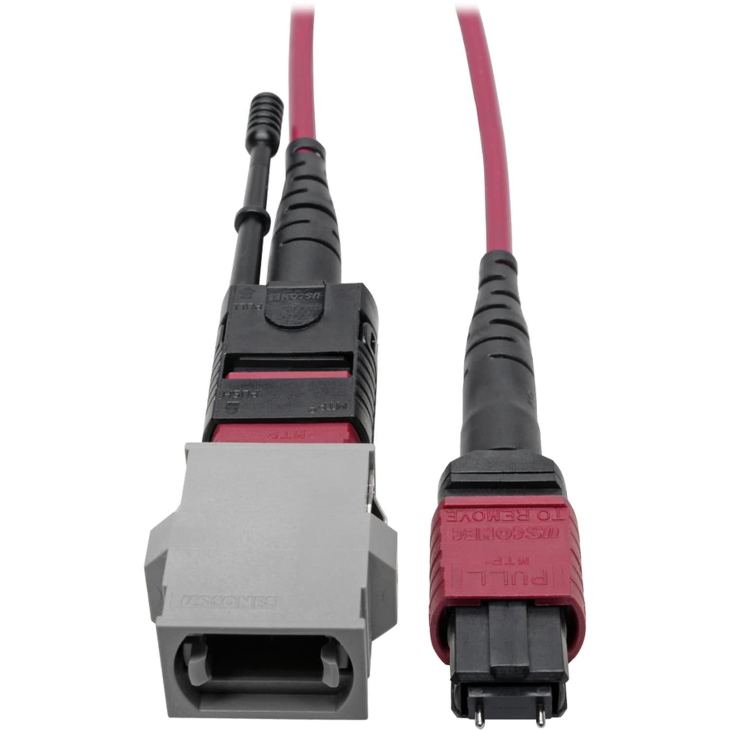 Eaton Tripp Lite Series MTP/MPO Parallel Optics Base-8 Migration Fiber Adapter, Polarity C to B, 12 Fiber, 40GB/100GB, OM4 M/F, Magenta, 8 in. - Fiber Optic for Network Device - 12.50 GB/s - Patch Cable - 8in - 1 x MTP/MPO Male Network - Image 3
