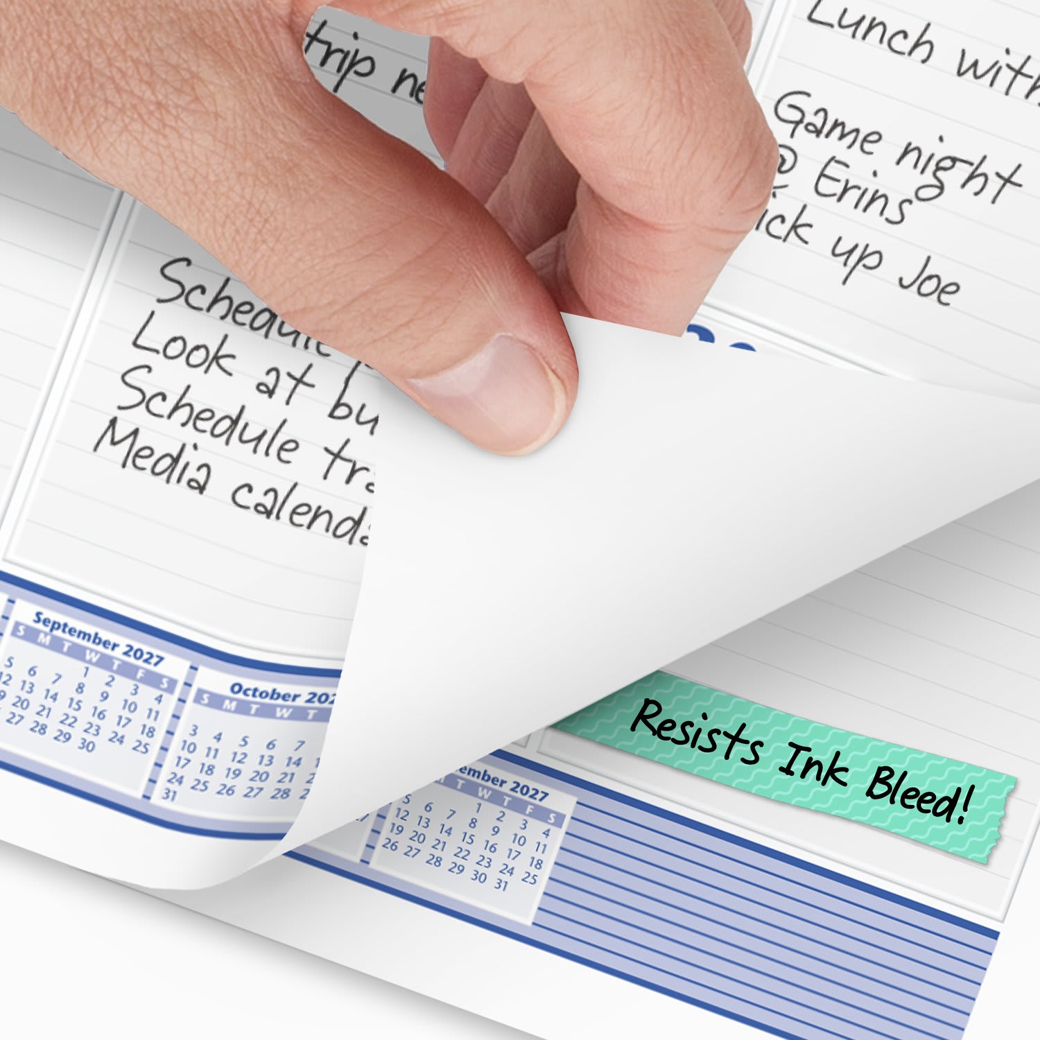 AT-A-GLANCE 2027 Monthly Desk Pad Calendar, Blue and Gray, Large, 24in x 19in - Image 4