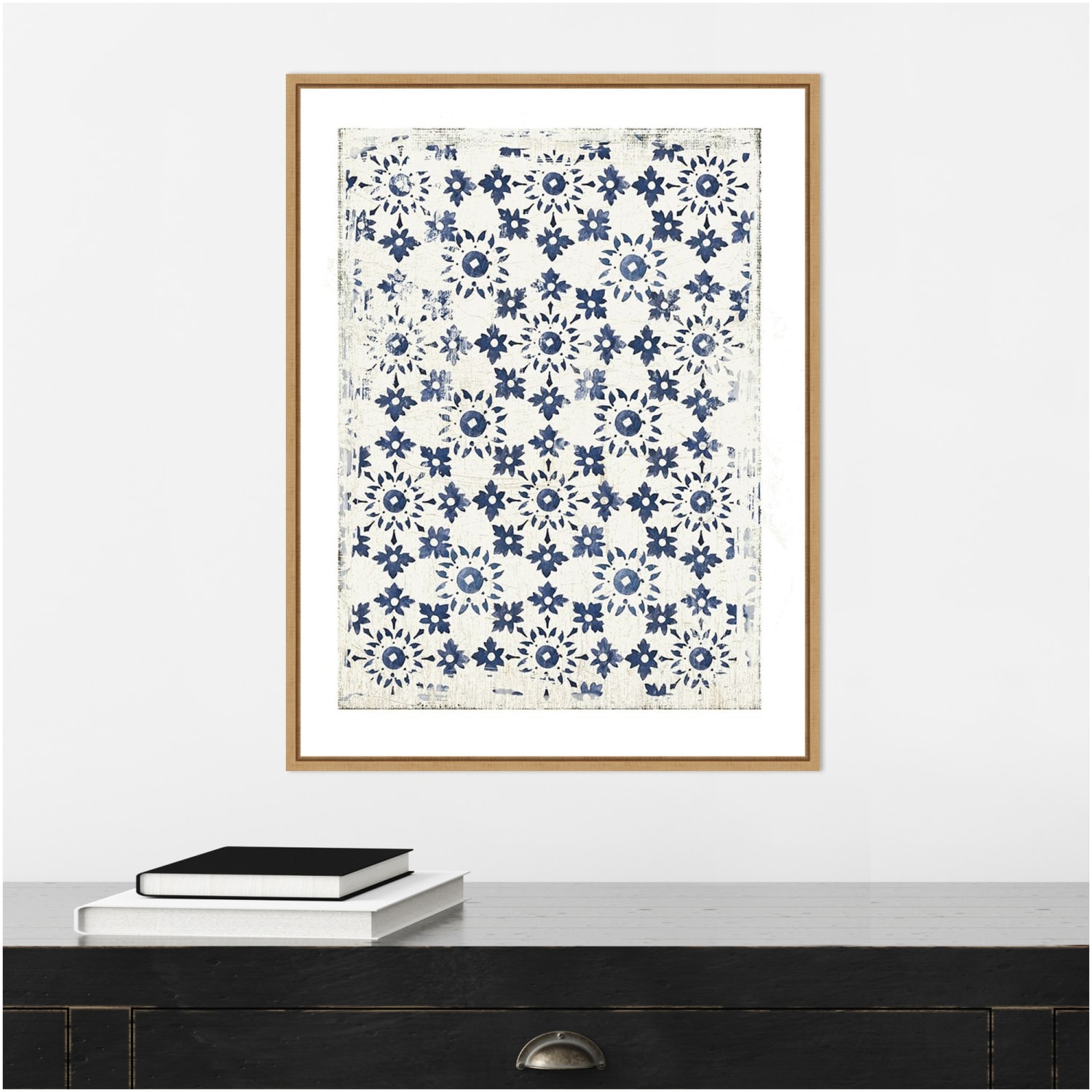 Amanti Art Navy Geo III by Aimee Wilson Framed Canvas Wall Art Print, 18in x 24in, Maple - Image 5