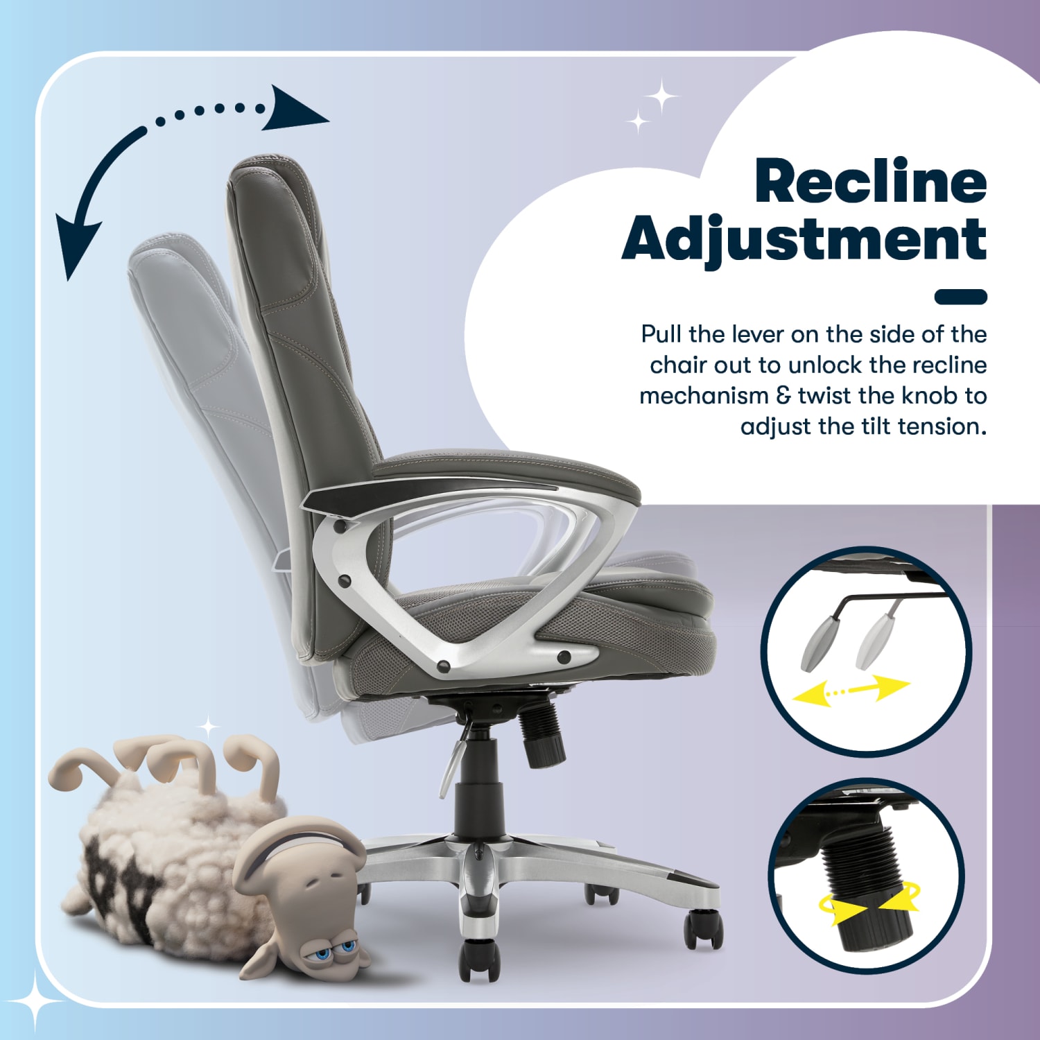 Serta Amplify Bonded LeatherMesh HighBack Office Chair GraySilver PopularChairscom Serta Amplify Bonded LeatherMesh High Back Office Chair GraySilver PopularChairscom