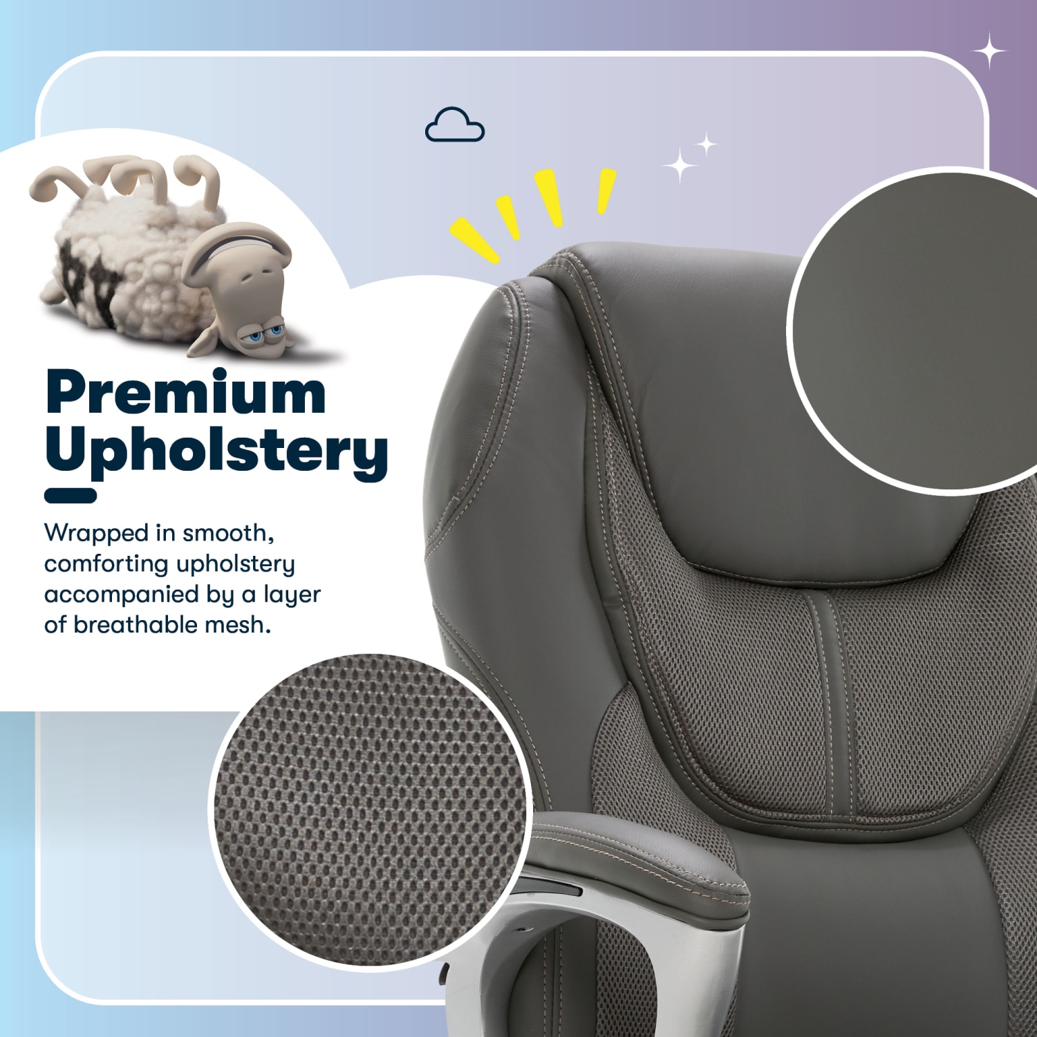 Serta Amplify Bonded LeatherMesh HighBack Office Chair GraySilver PopularChairscom Serta Amplify Bonded LeatherMesh High Back Office Chair GraySilver PopularChairscom