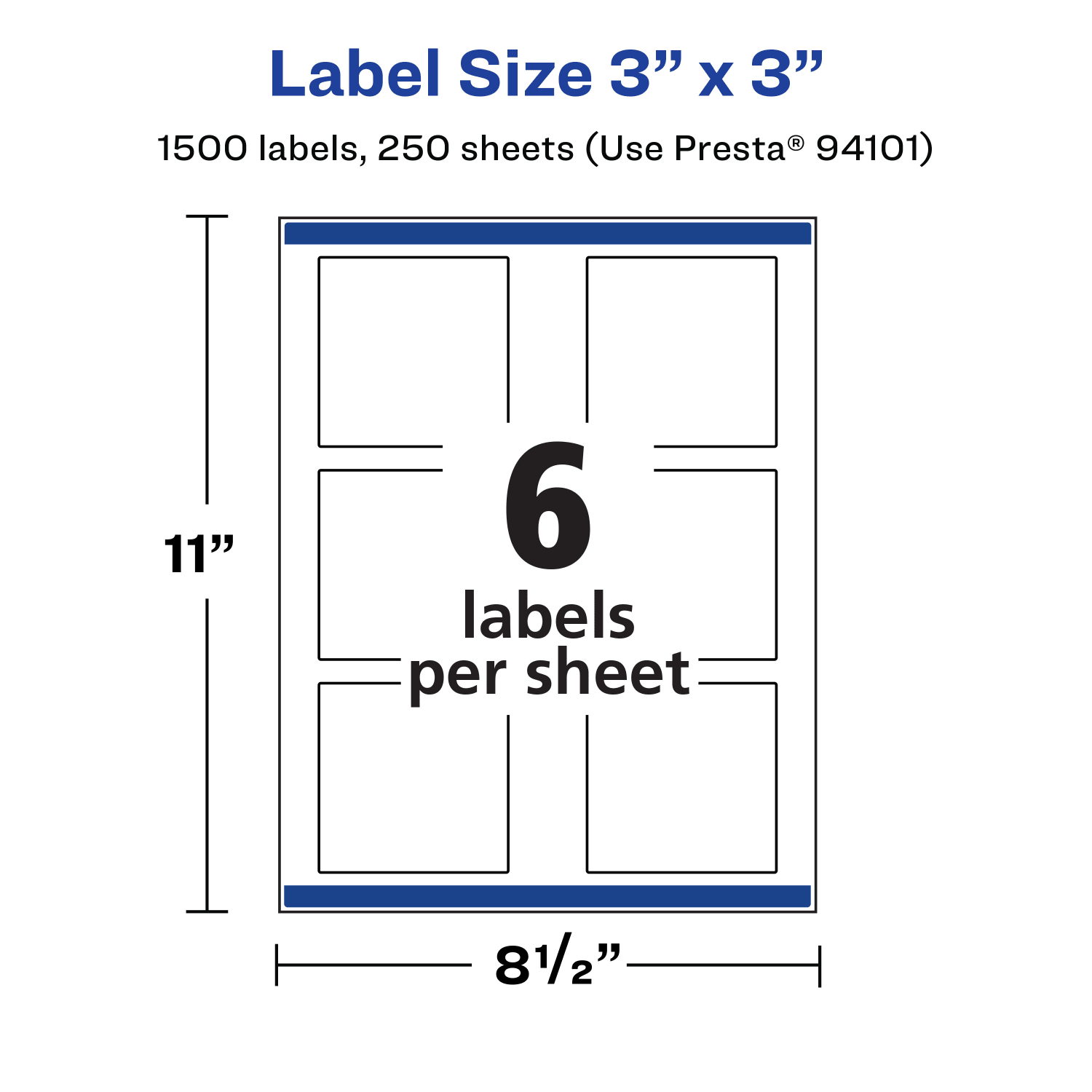 Avery Permanent Labels With Sure Feed, 94101-WMP250, Square, 3in x 3in, White, Pack Of 1,500 - Image 6