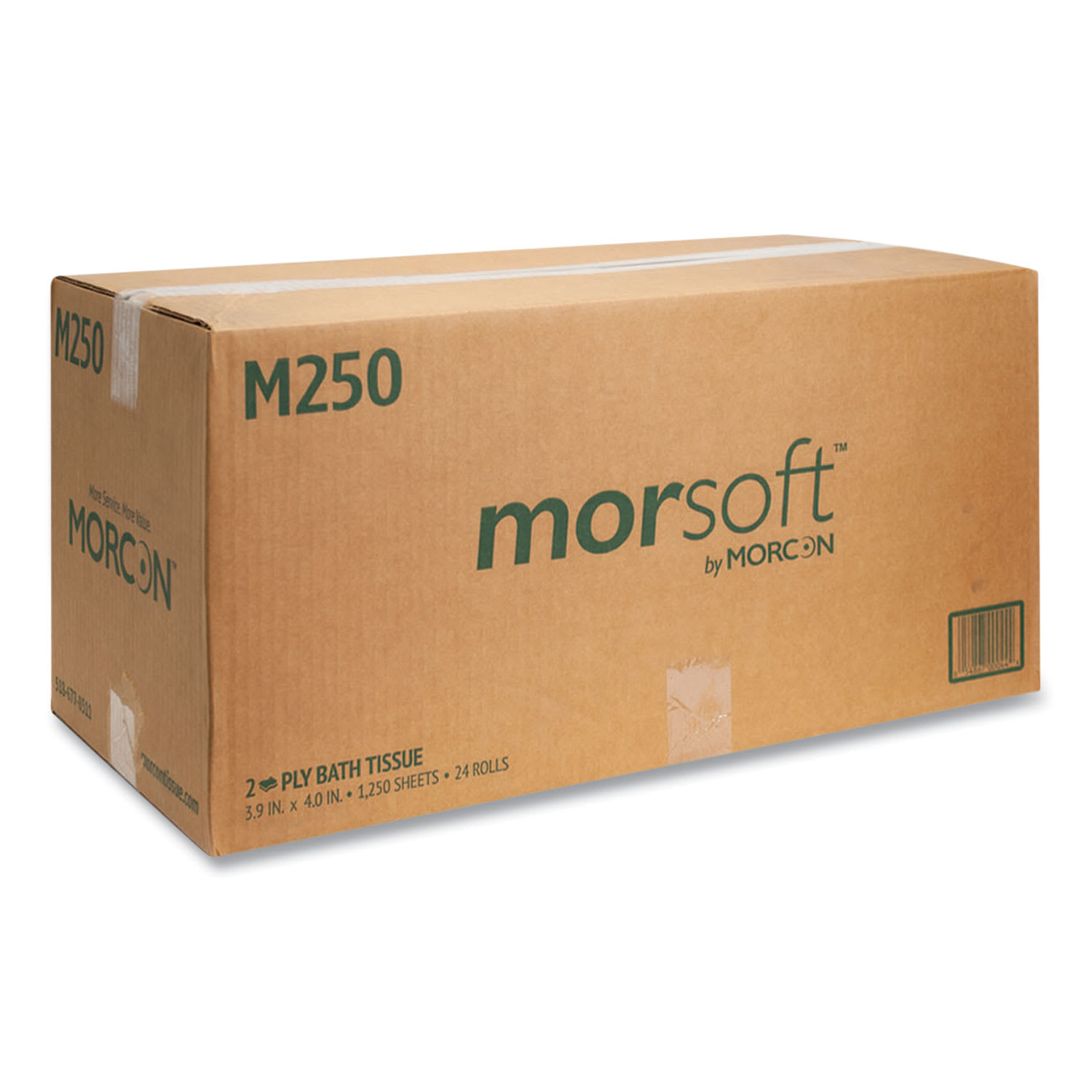 Morcon Tissue Small Core Bath Tissue, Septic Safe, 2-Ply, White, 1,250/Roll, 24 Rolls/Carton - Image 3