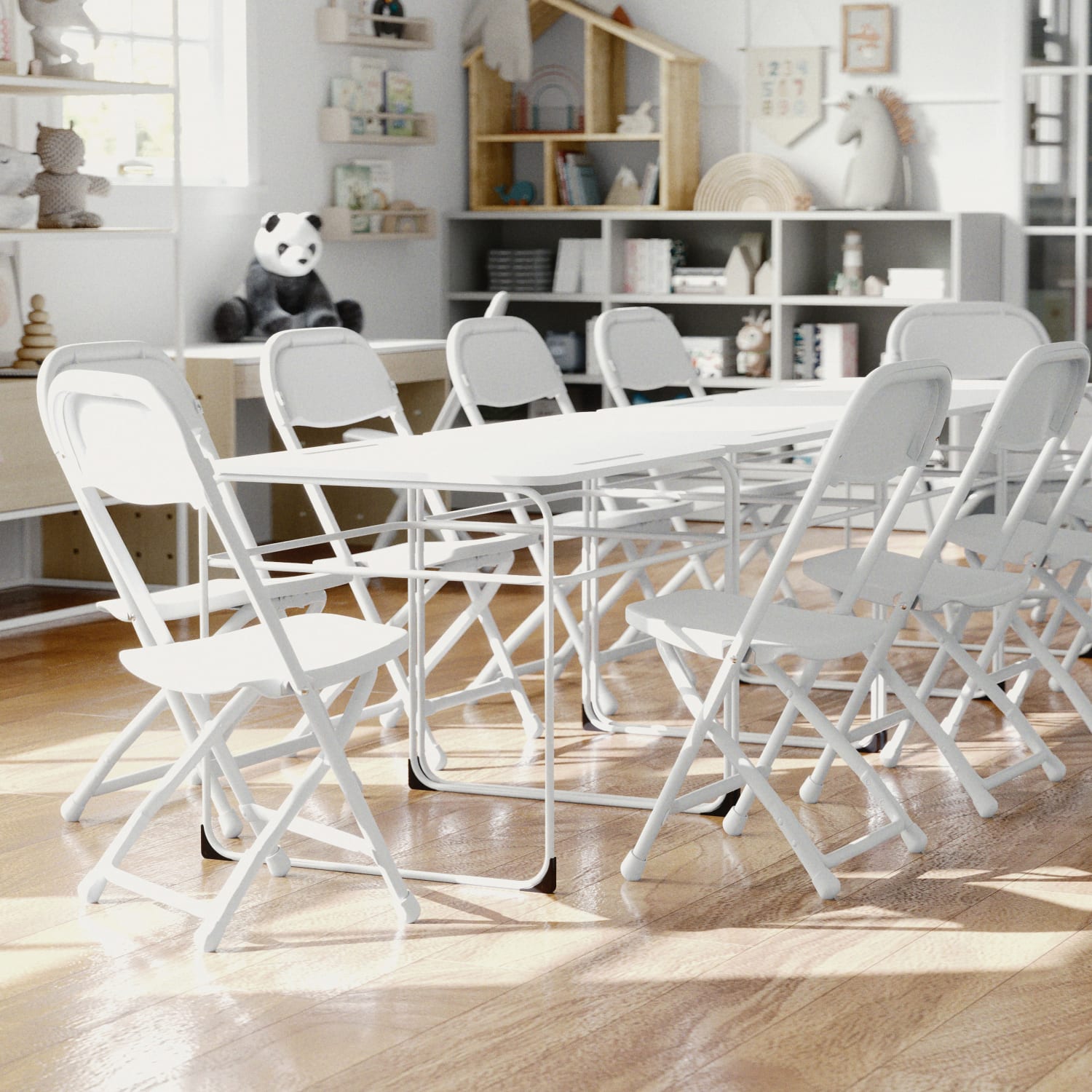 Flash Furniture 2 Pack Kids Plastic Folding Chair White PopularChairscom