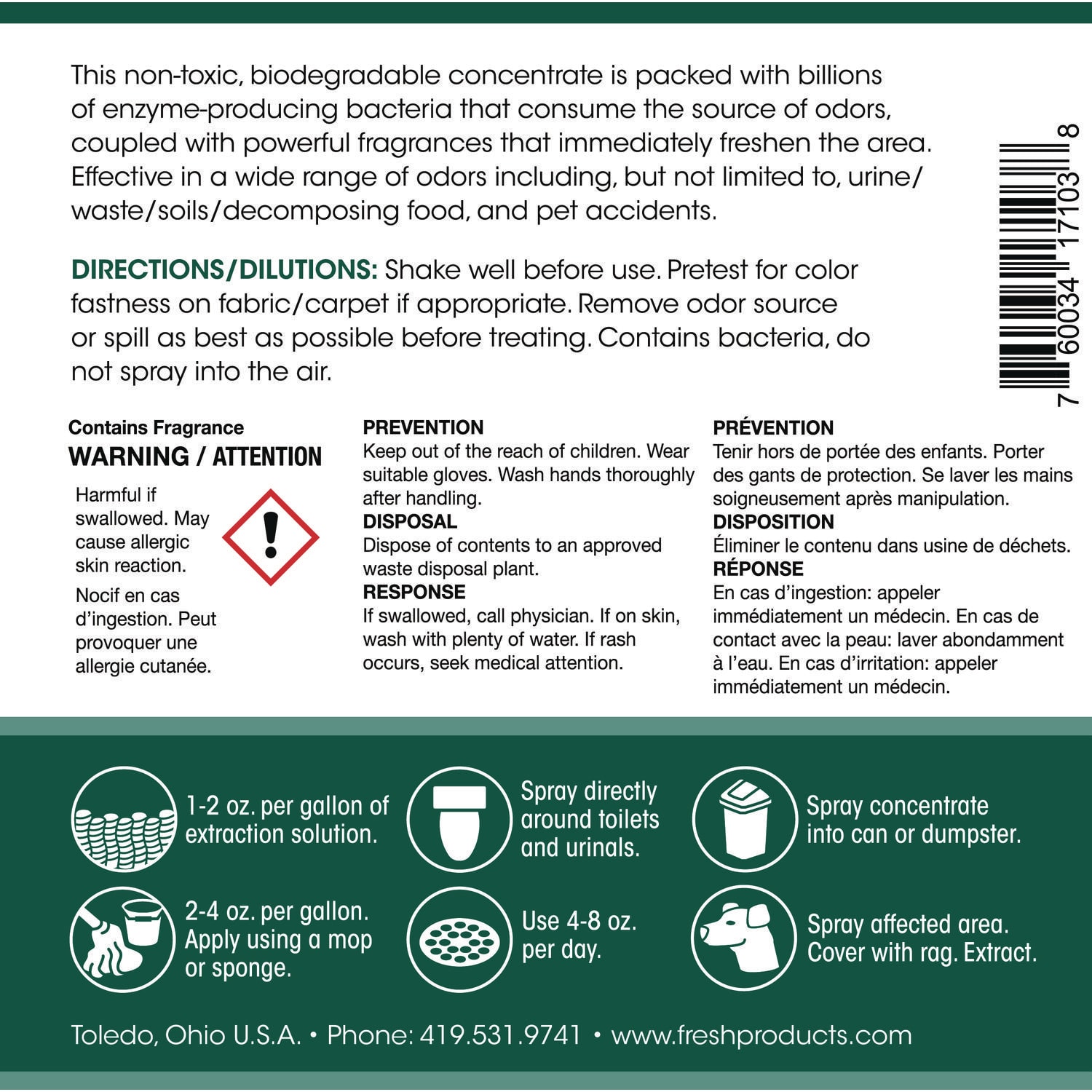 Fresh Products Bio Conqueror 105 Enzymatic Odor Counteractant Concentrate, Fabulous, 32 oz Bottles, 12/Carton - Image 4